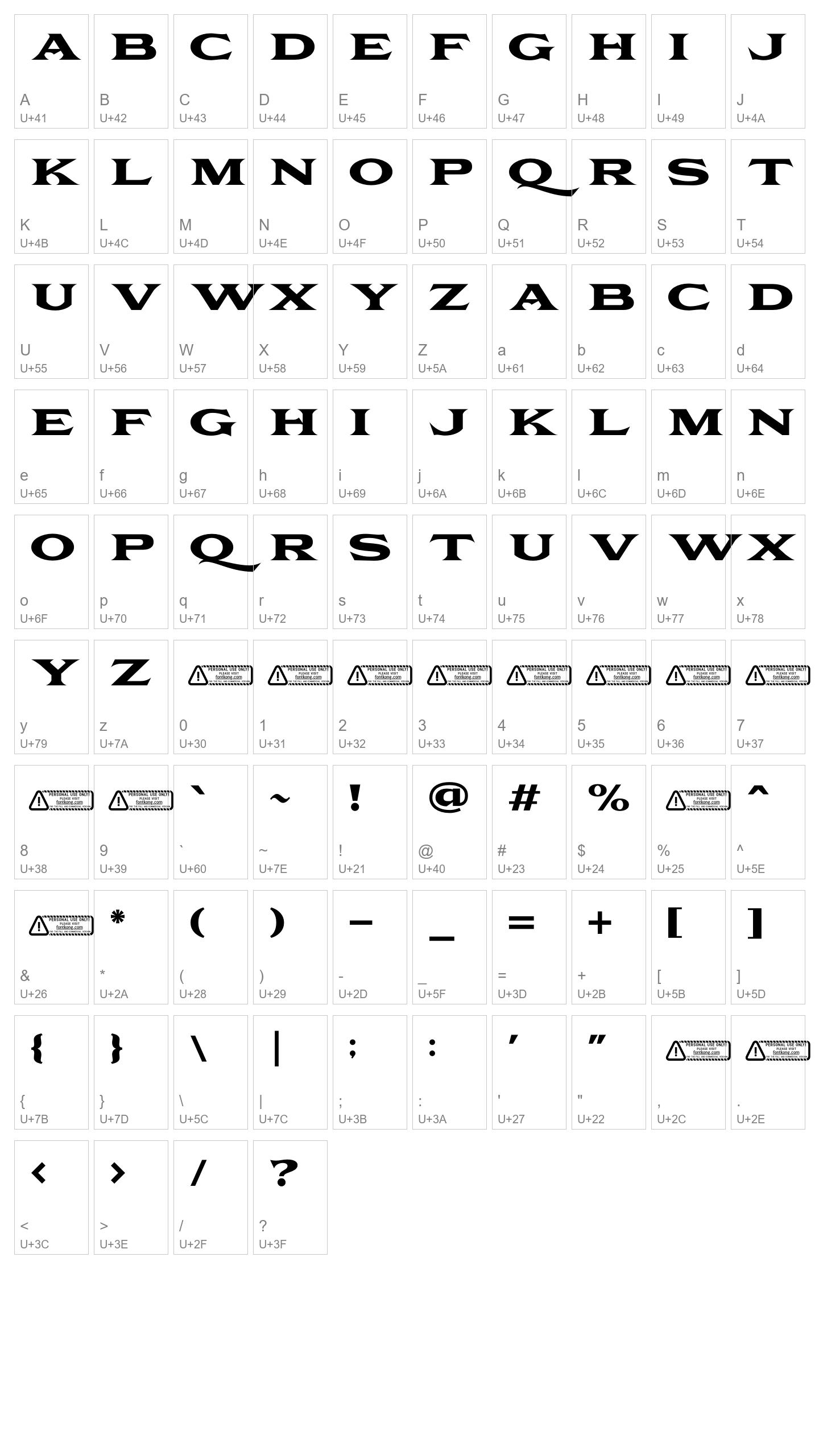 Character Map Image