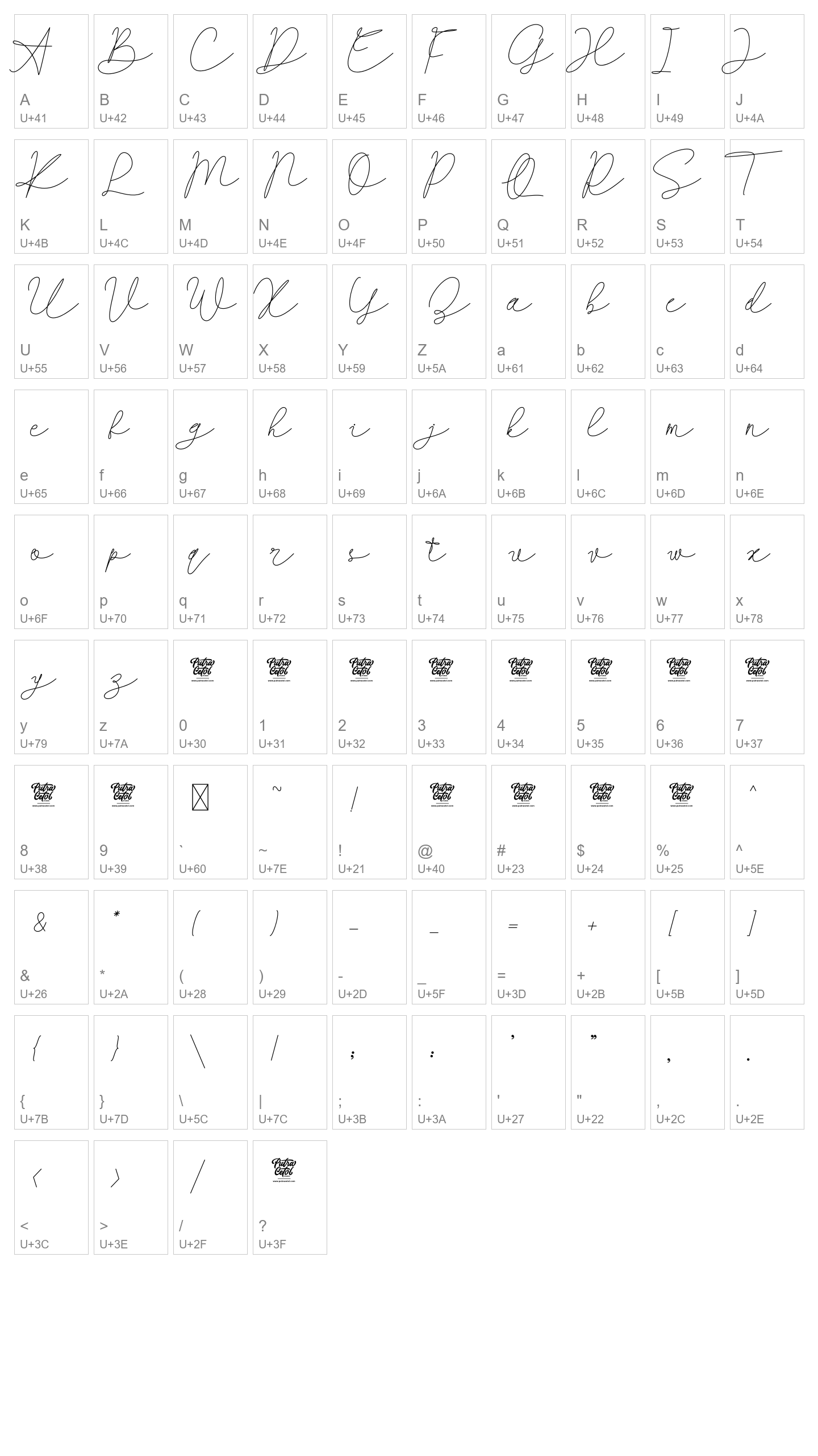 Character Map Image