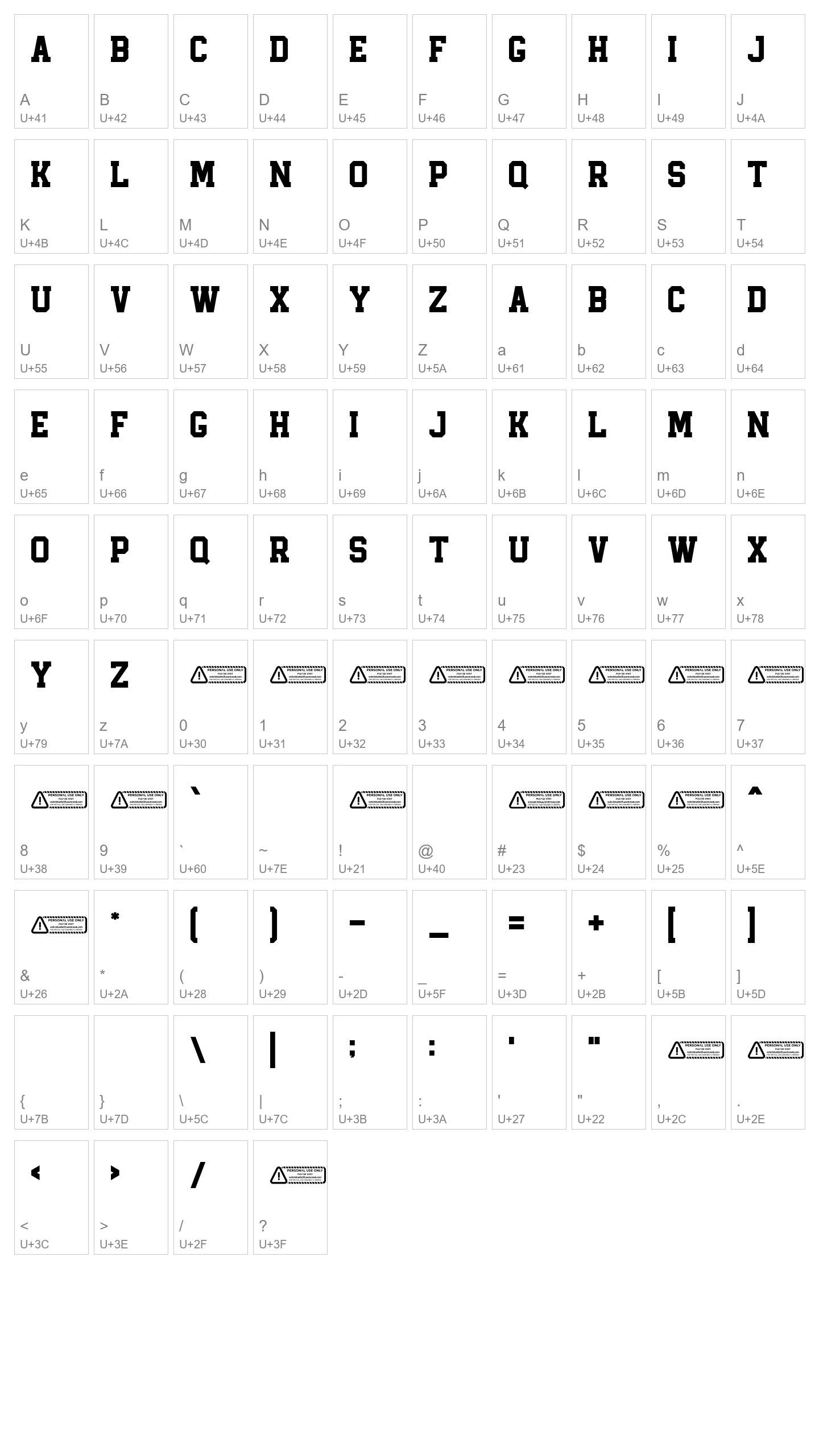Character Map Image