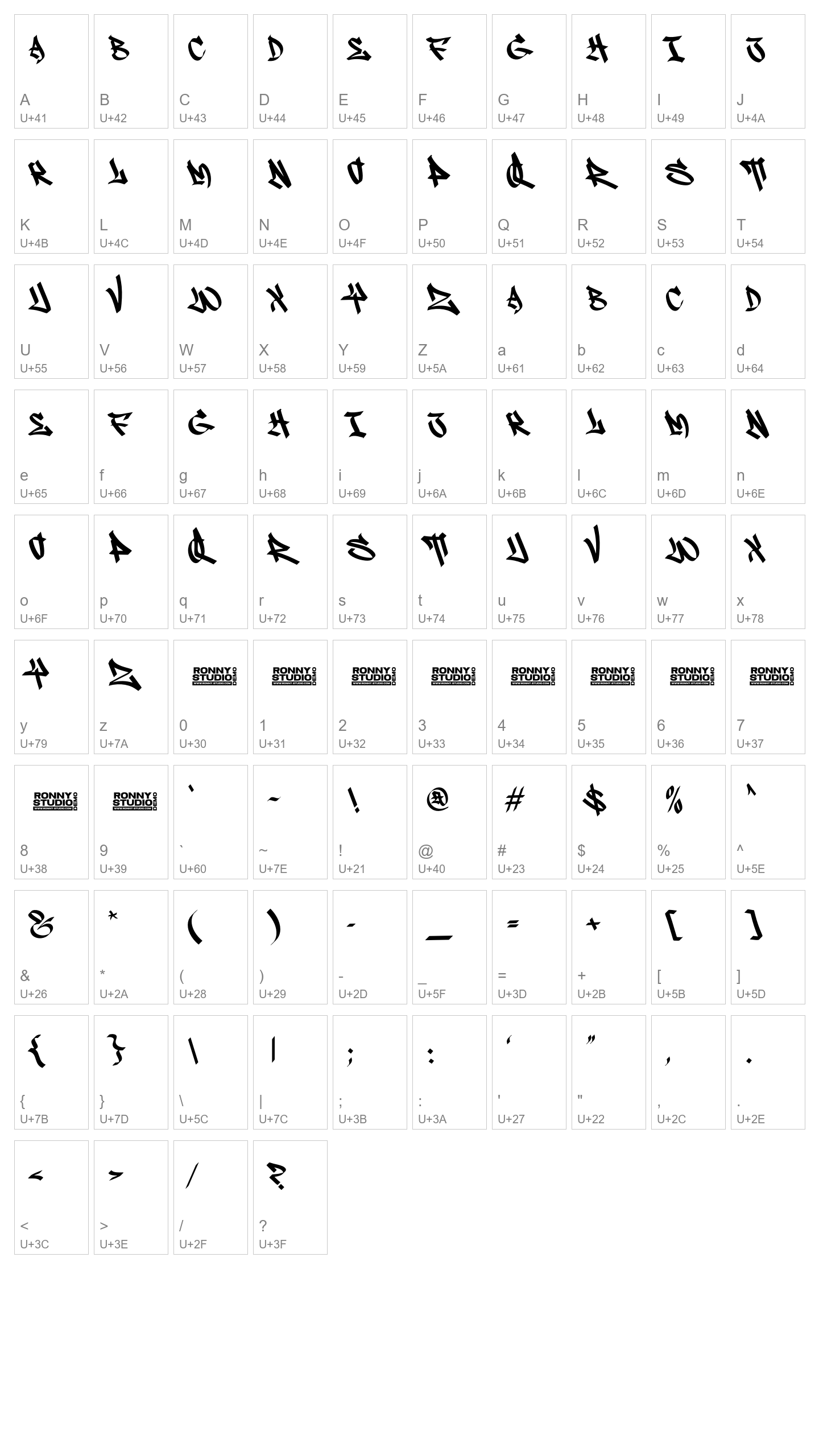 Character Map Image