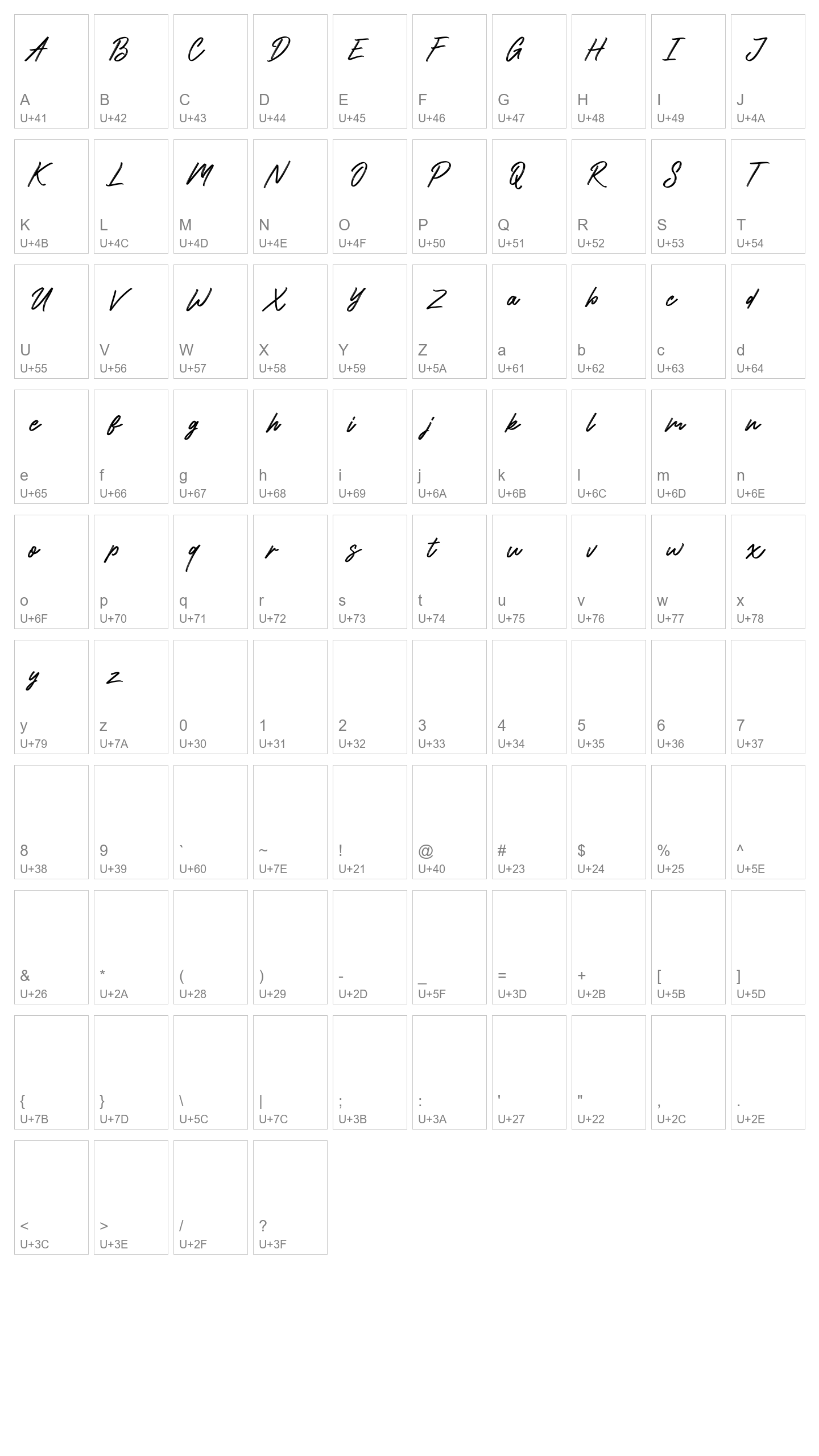 Character Map Image