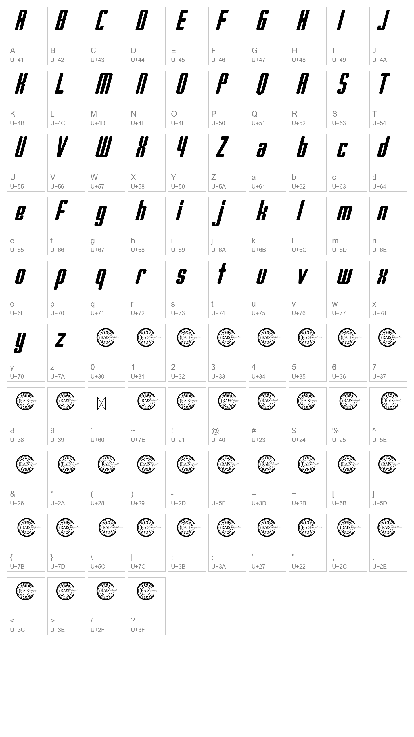 Character Map Image