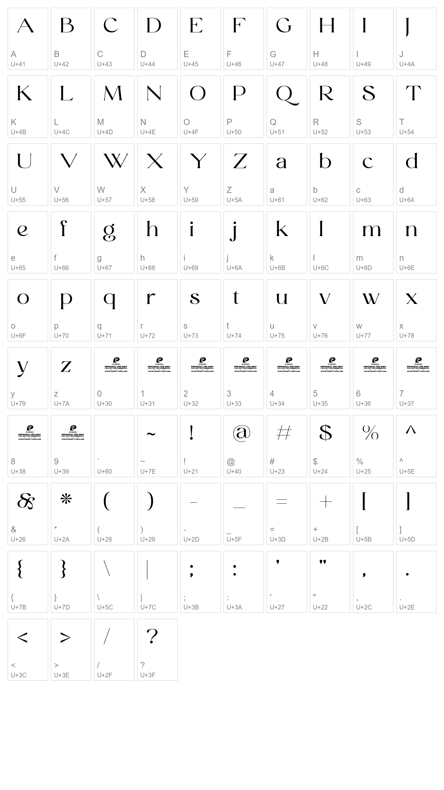 Character Map Image