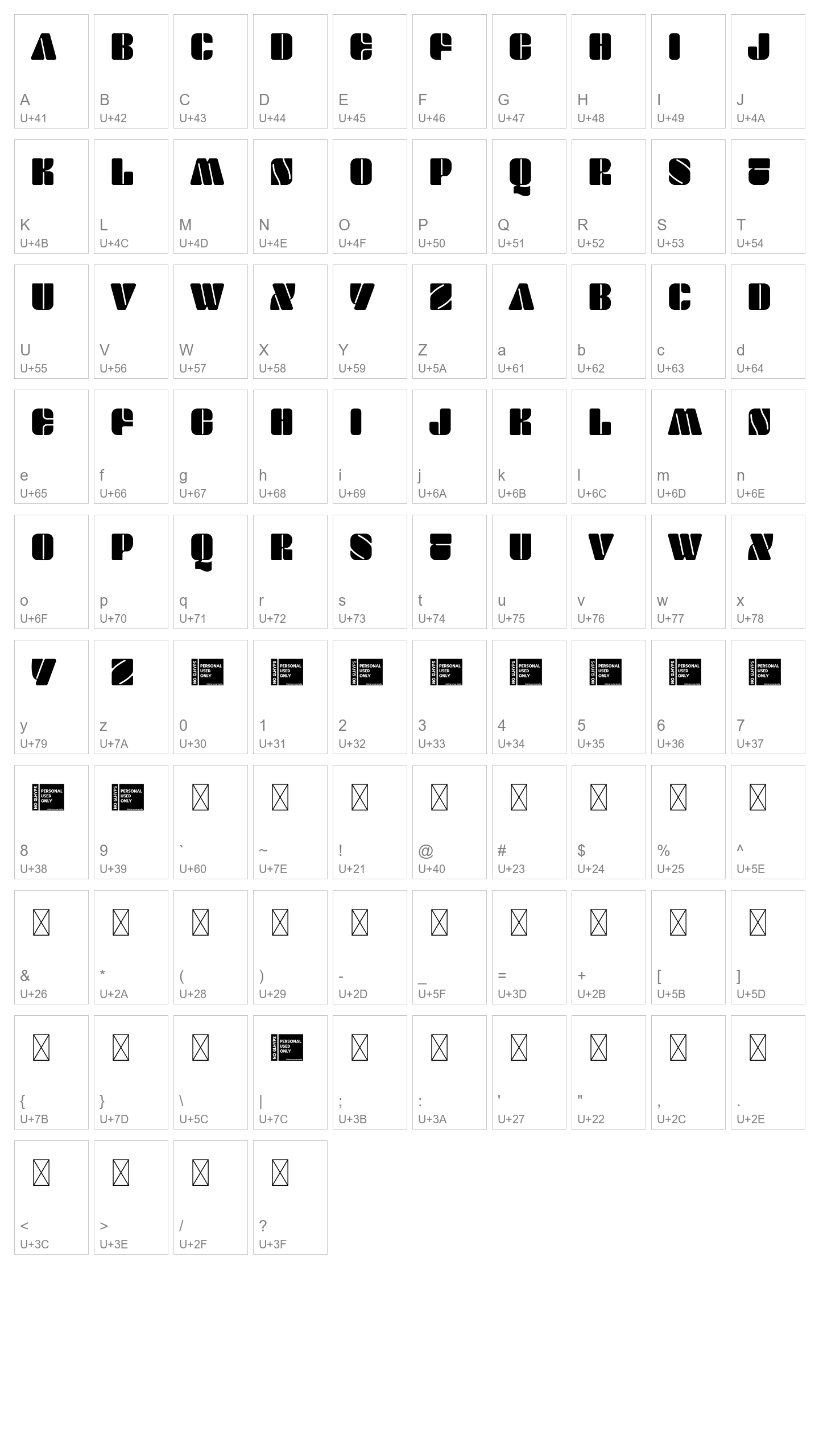 Character Map Image