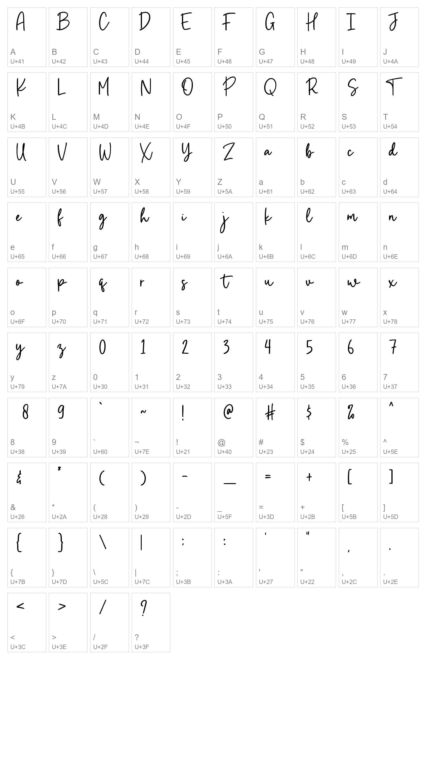 Character Map Image