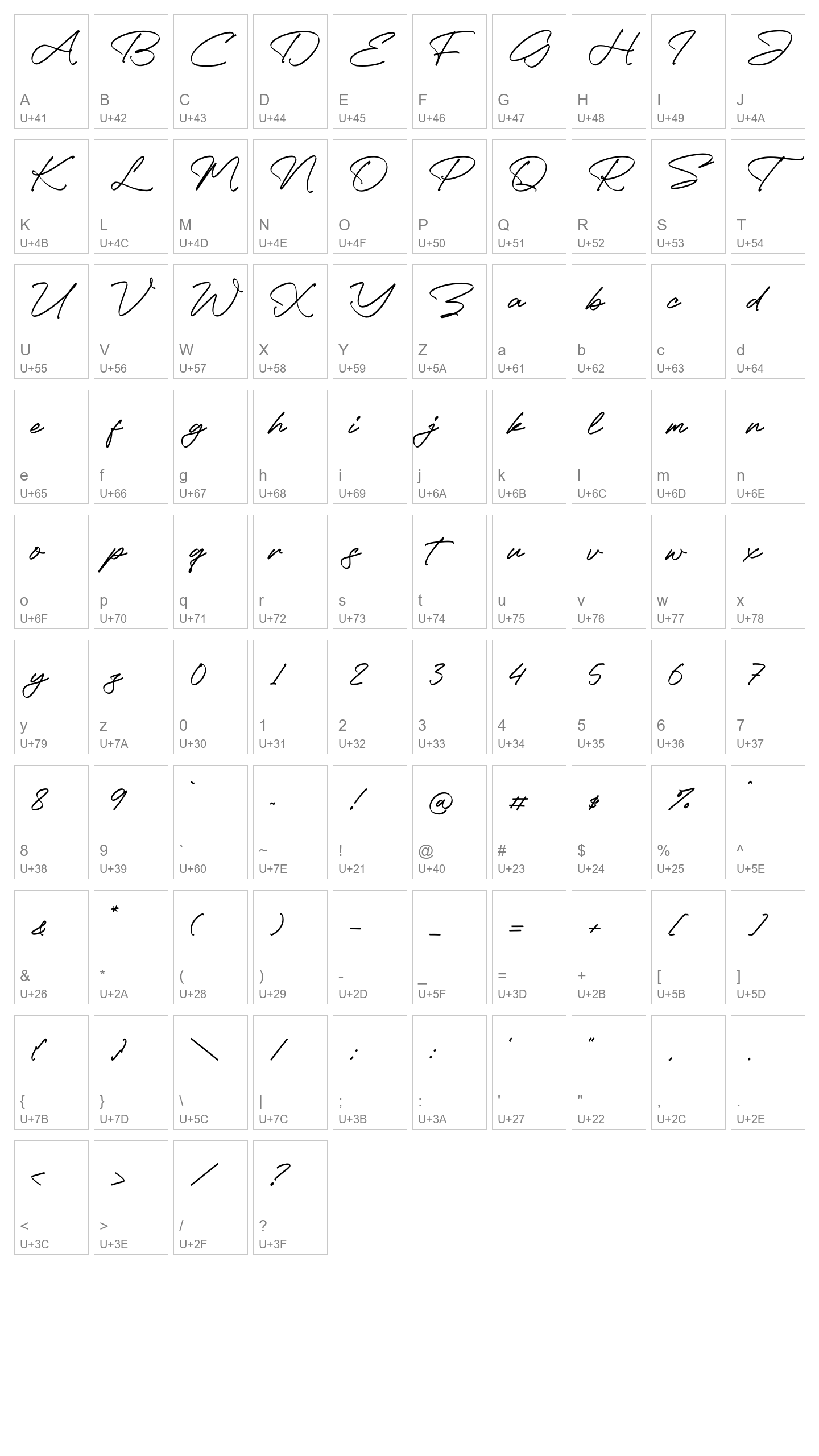 Character Map Image