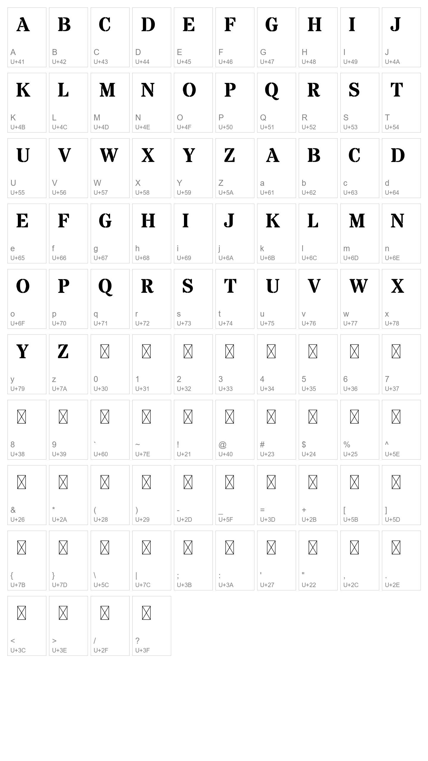 Character Map Image