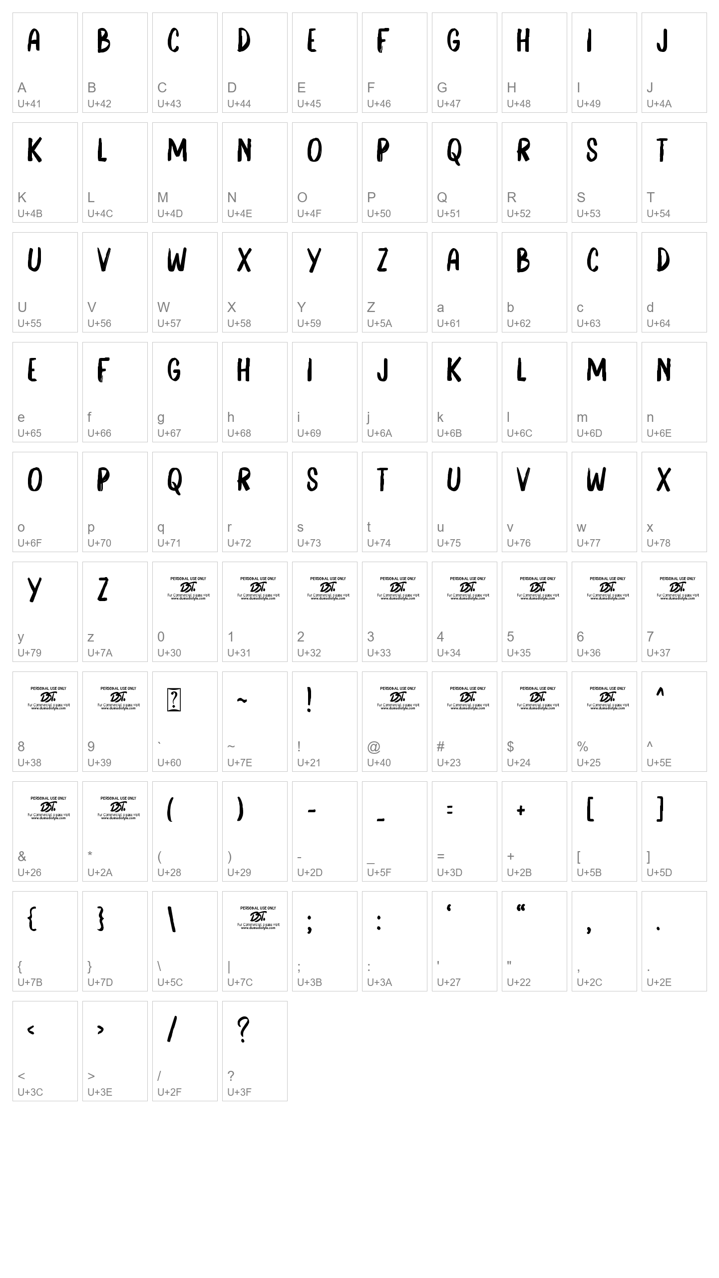 Character Map Image