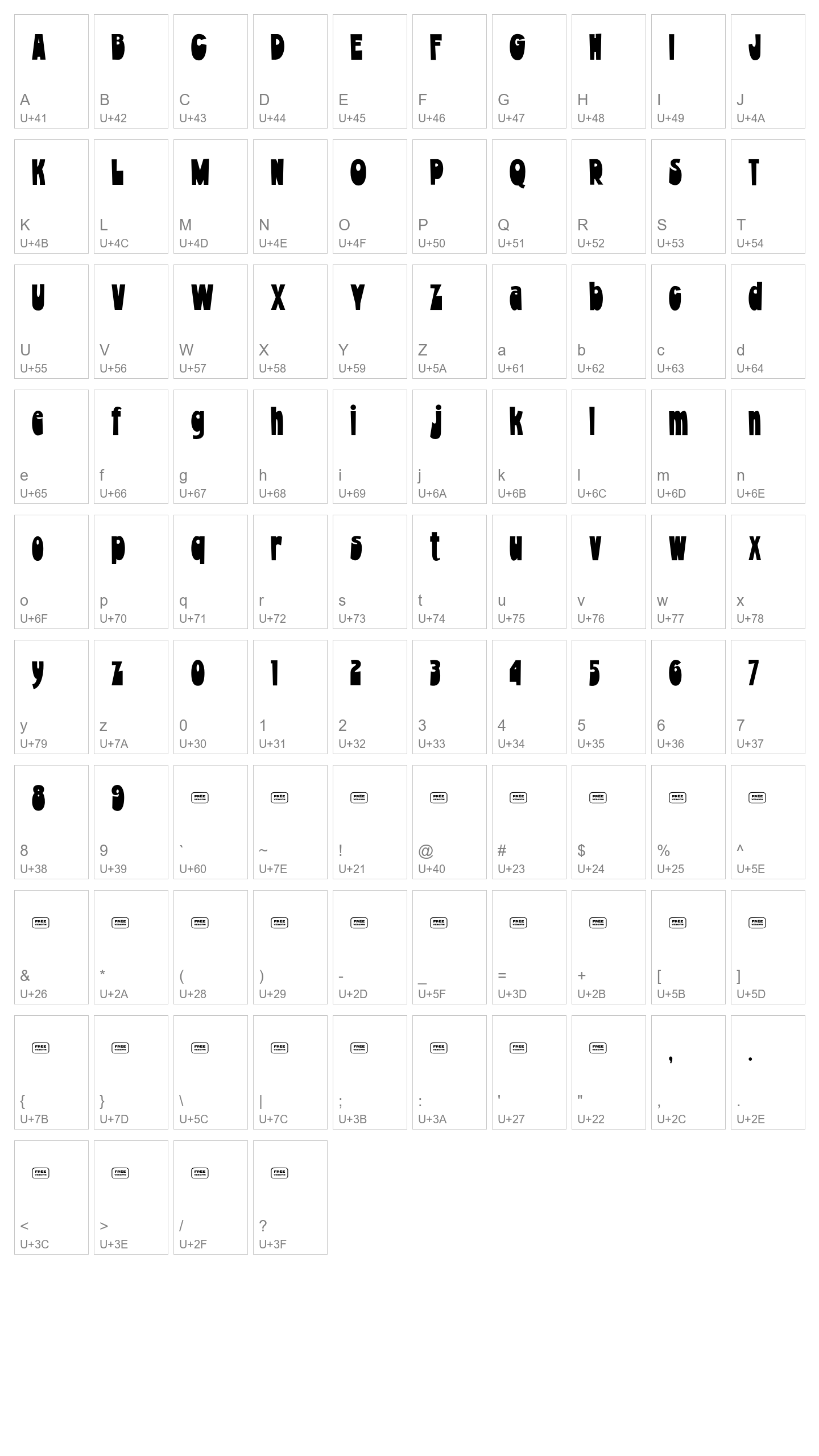 Character Map Image