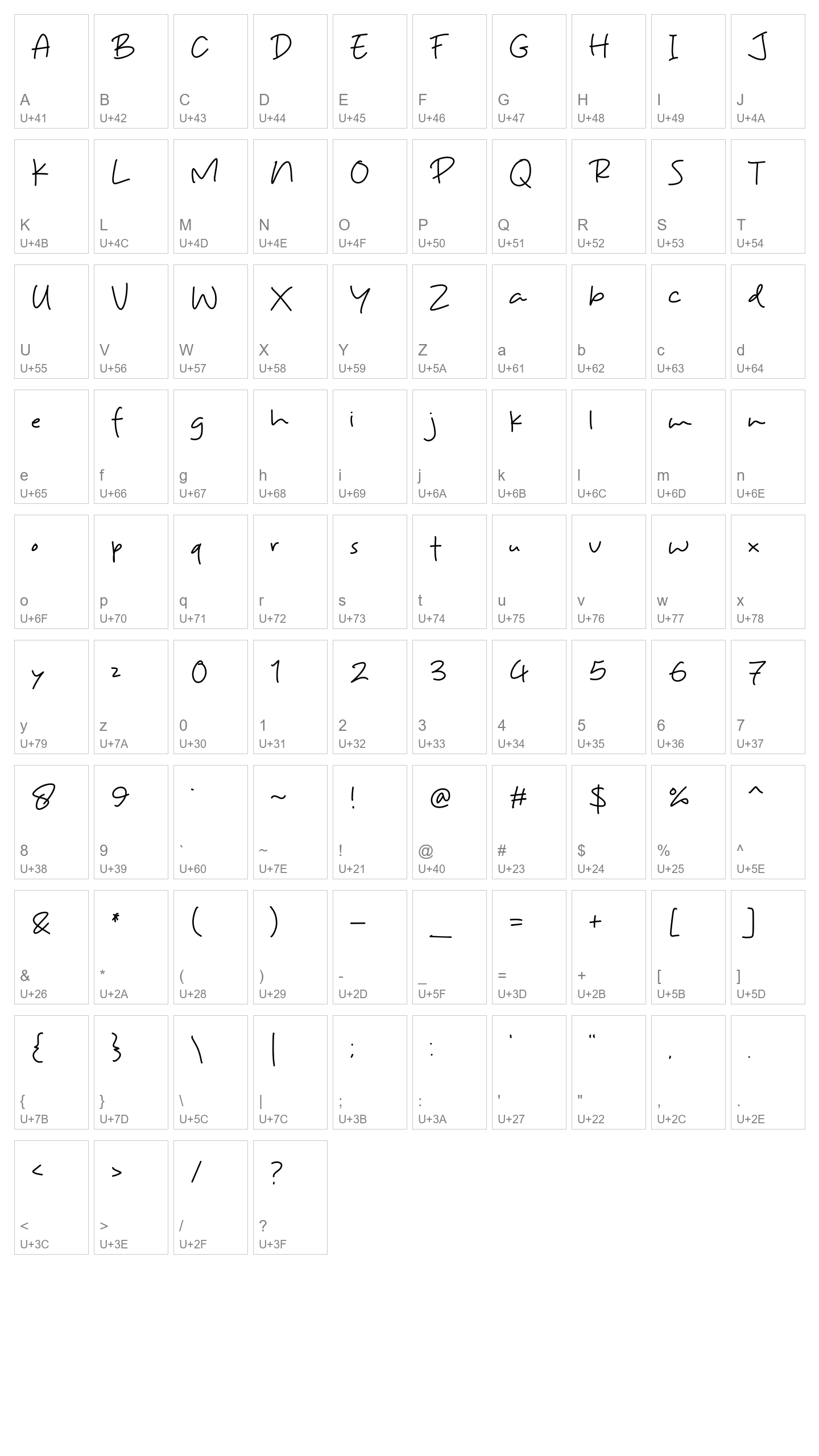 Character Map Image