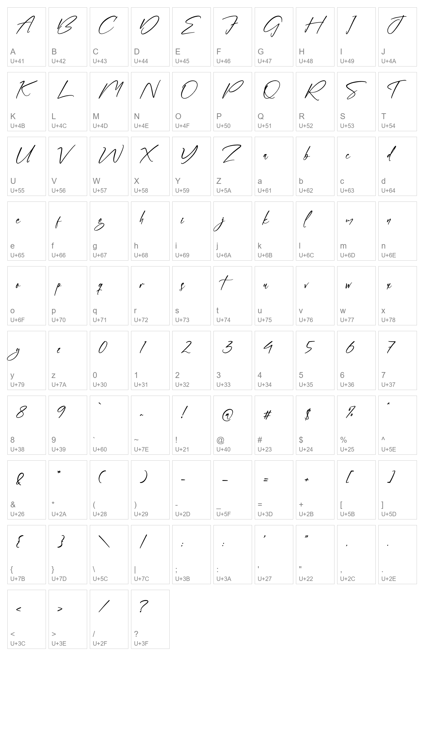 Character Map Image
