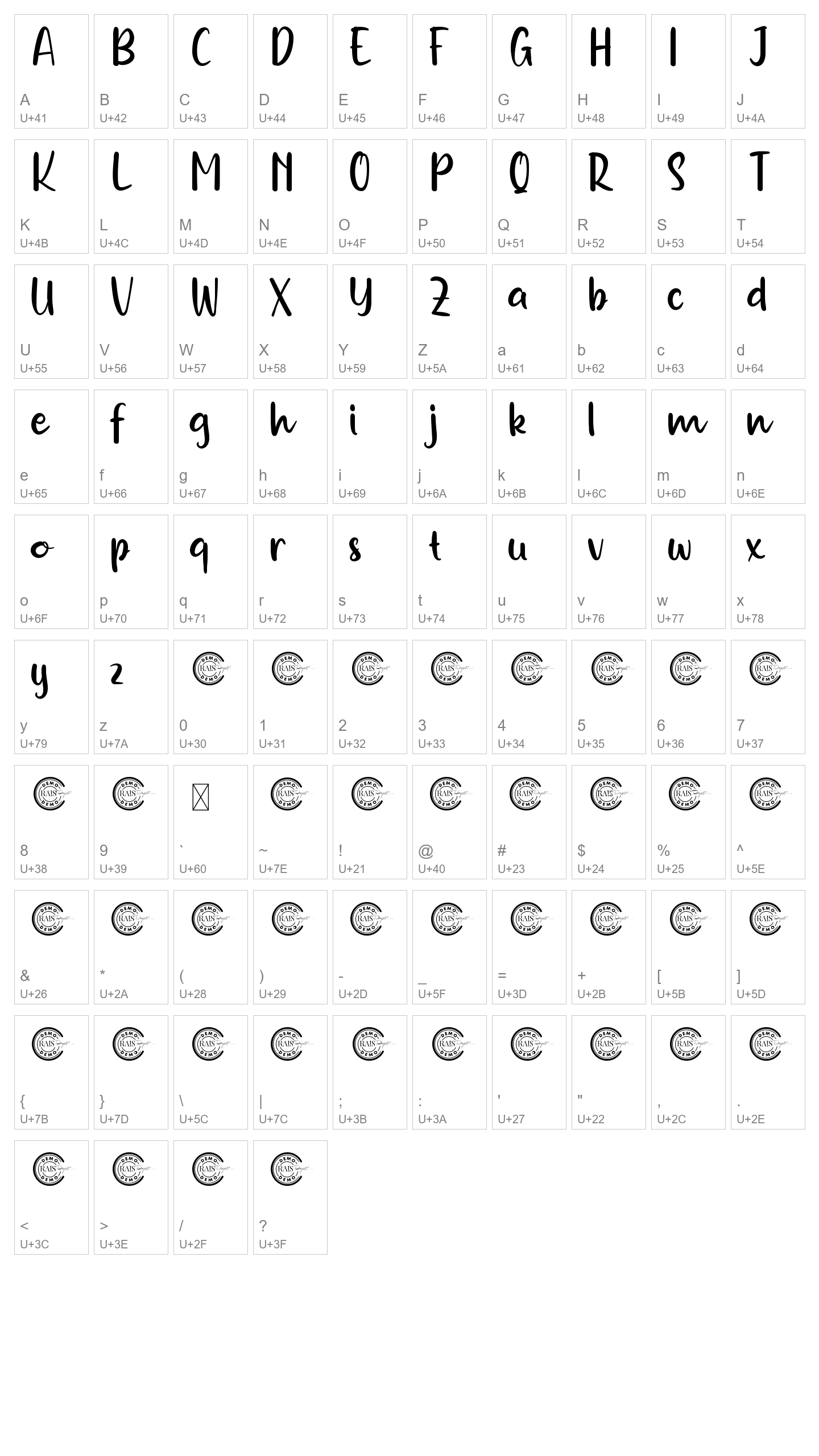 Character Map Image