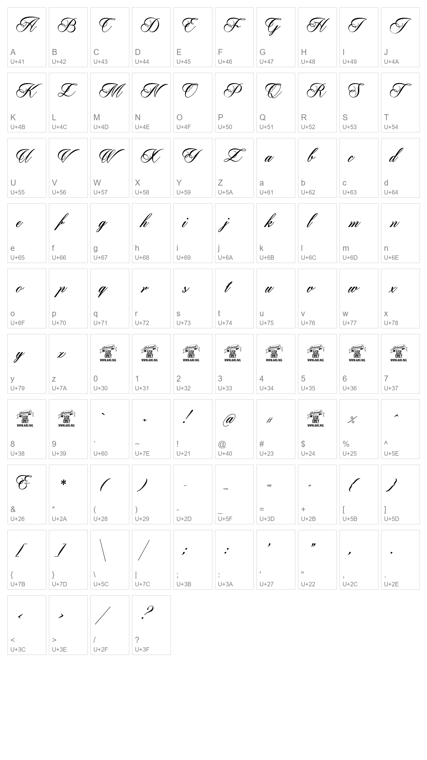Character Map Image