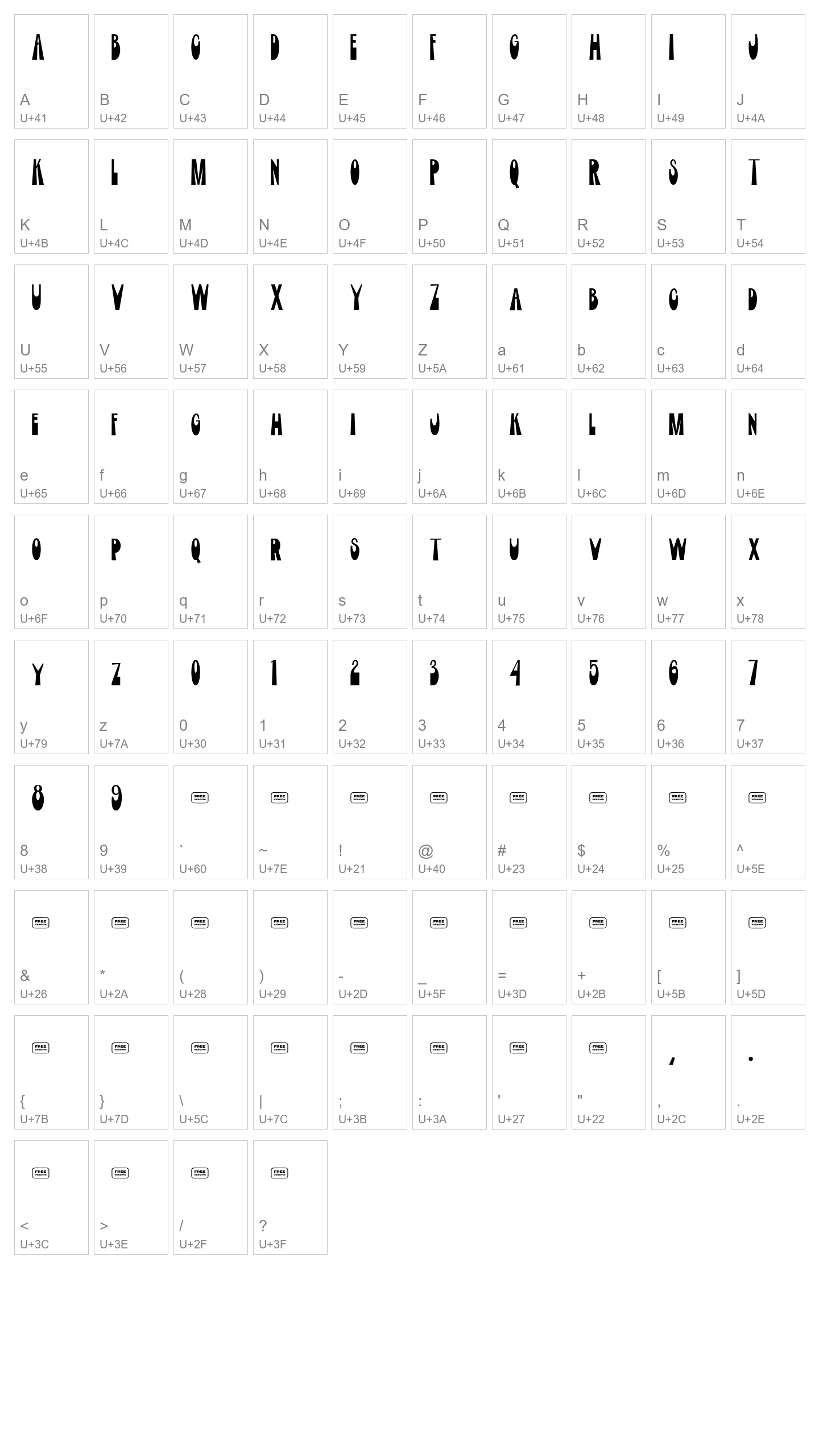 Character Map Image