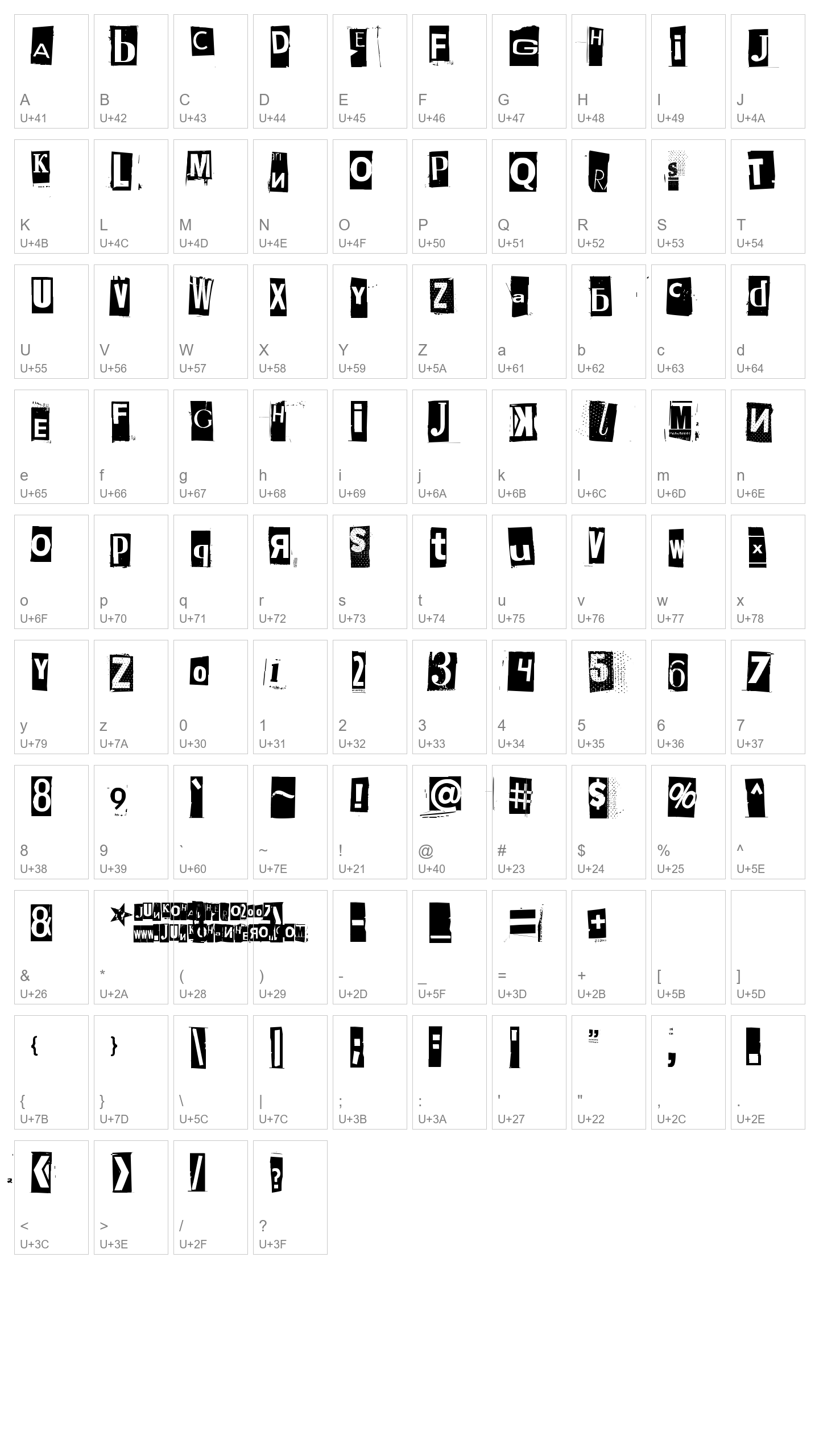 Character Map Image