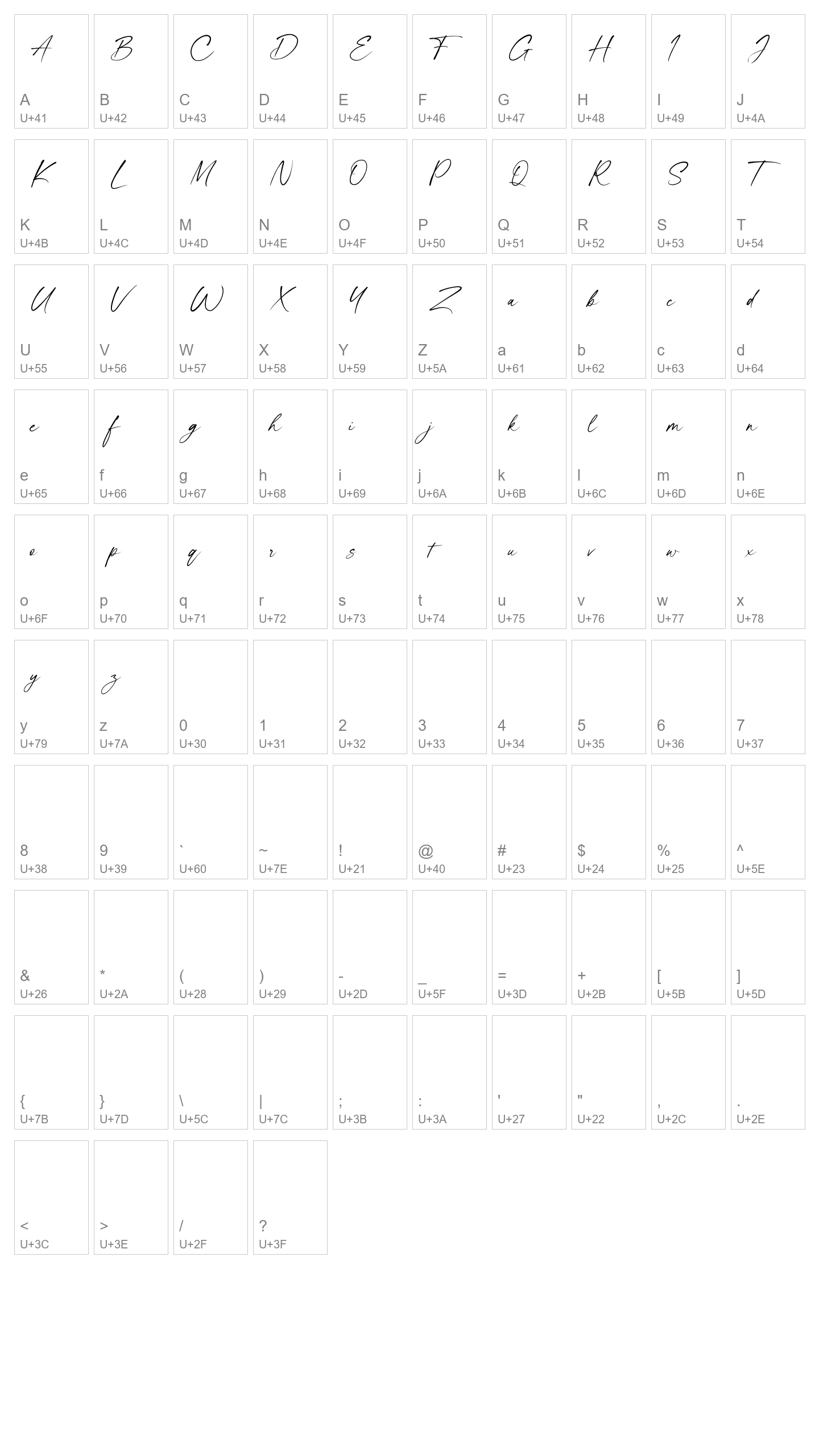 Character Map Image
