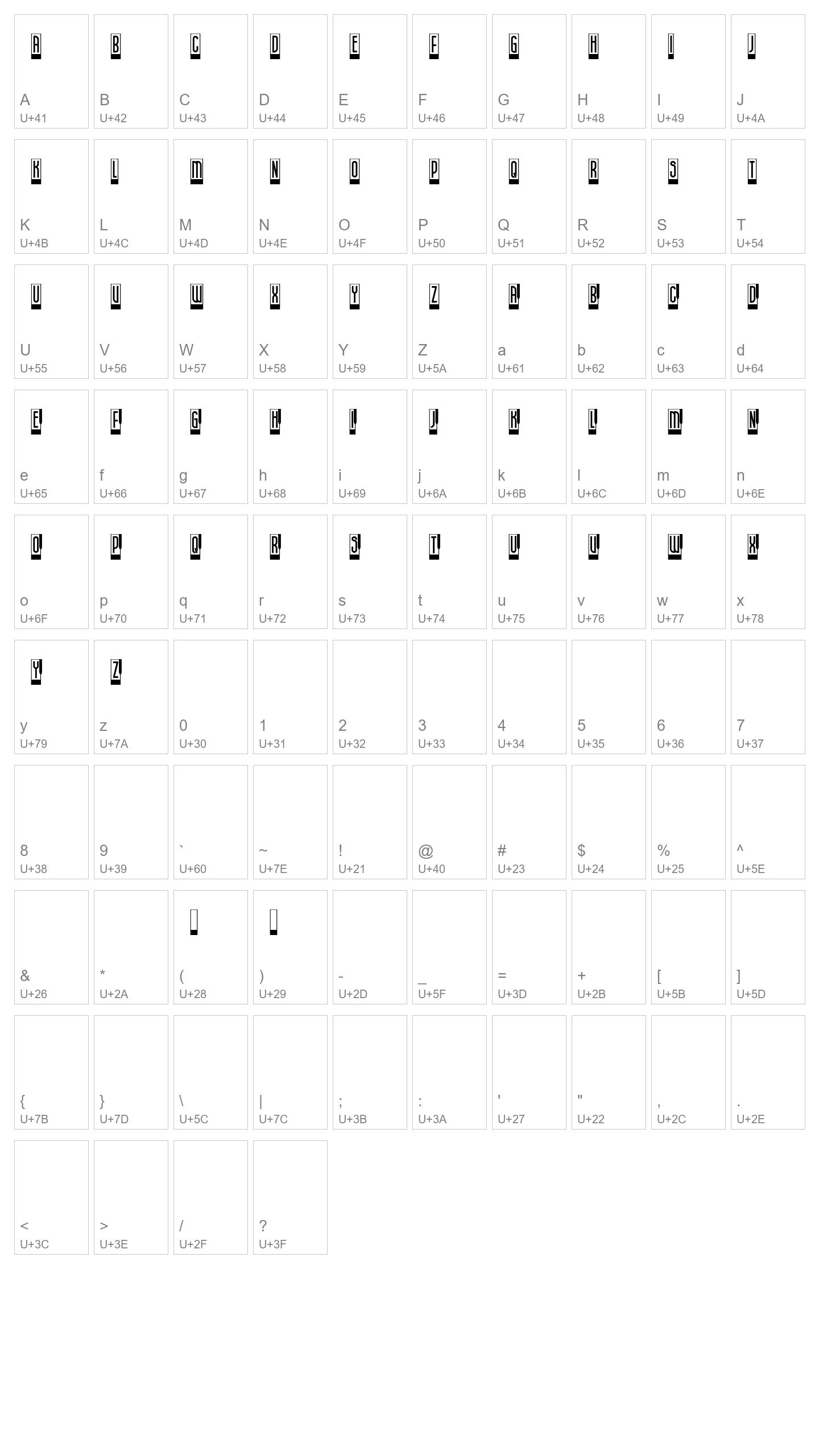 Character Map Image
