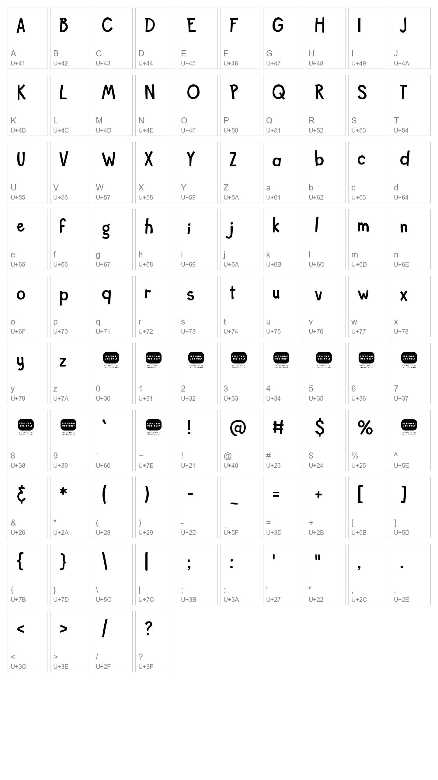 Character Map Image