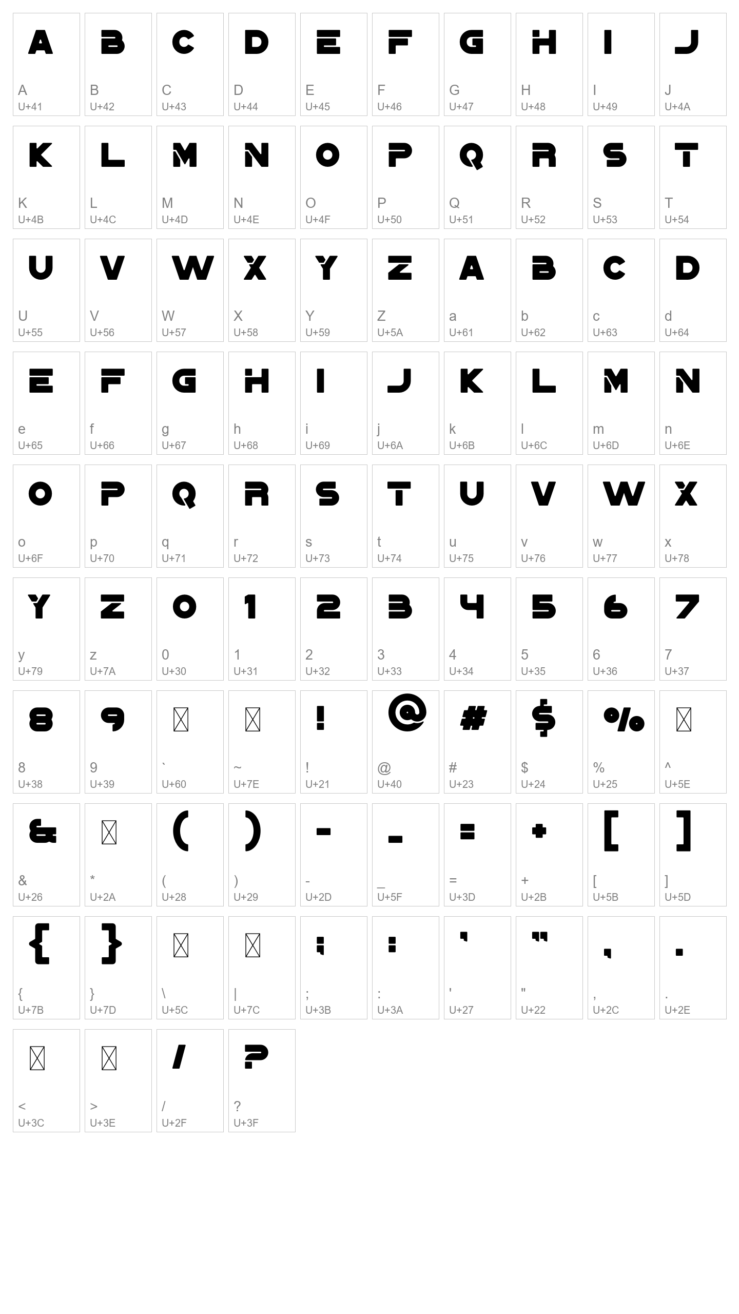 Character Map Image