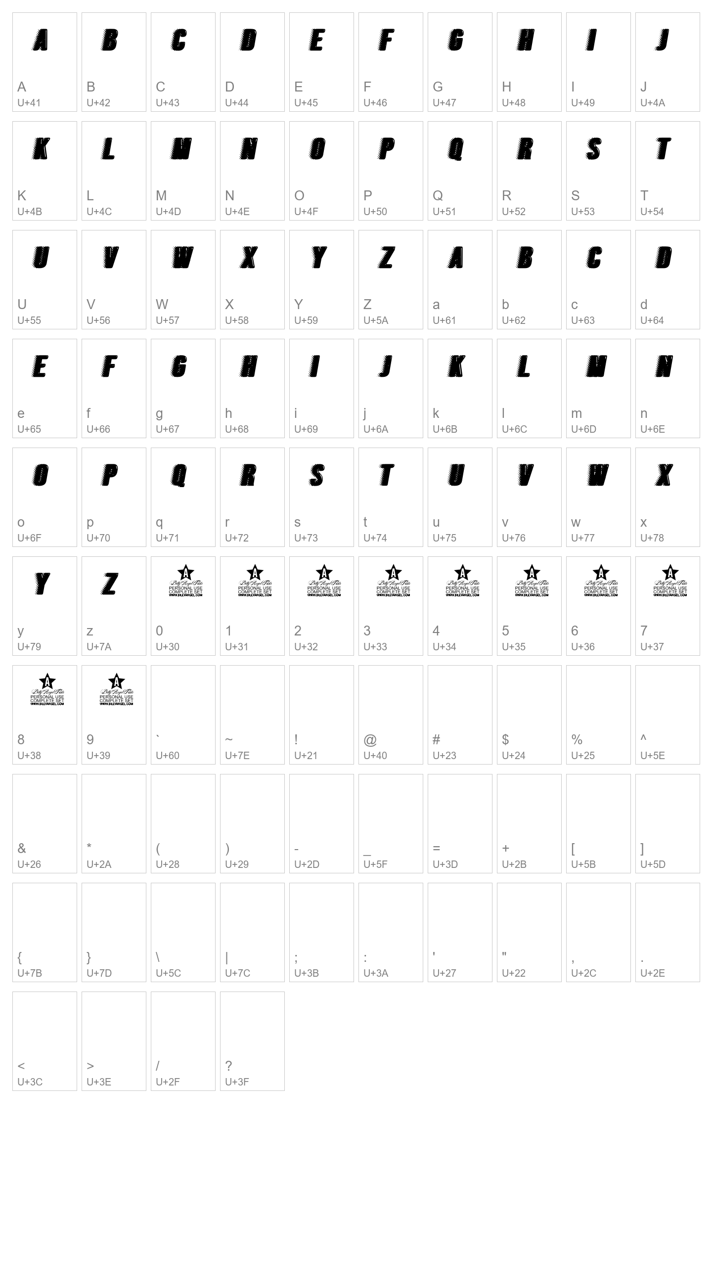 Character Map Image