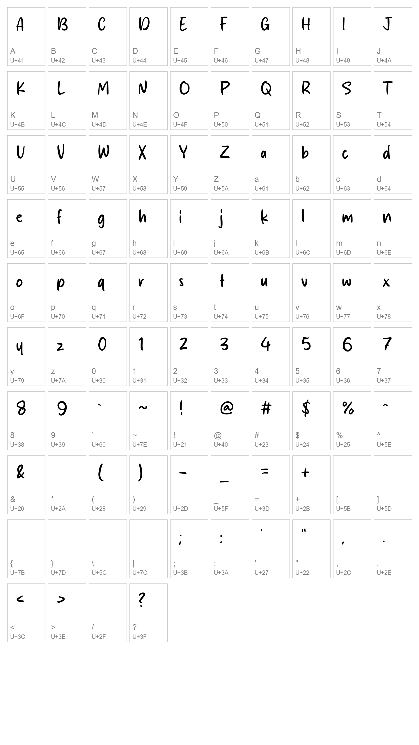 Character Map Image