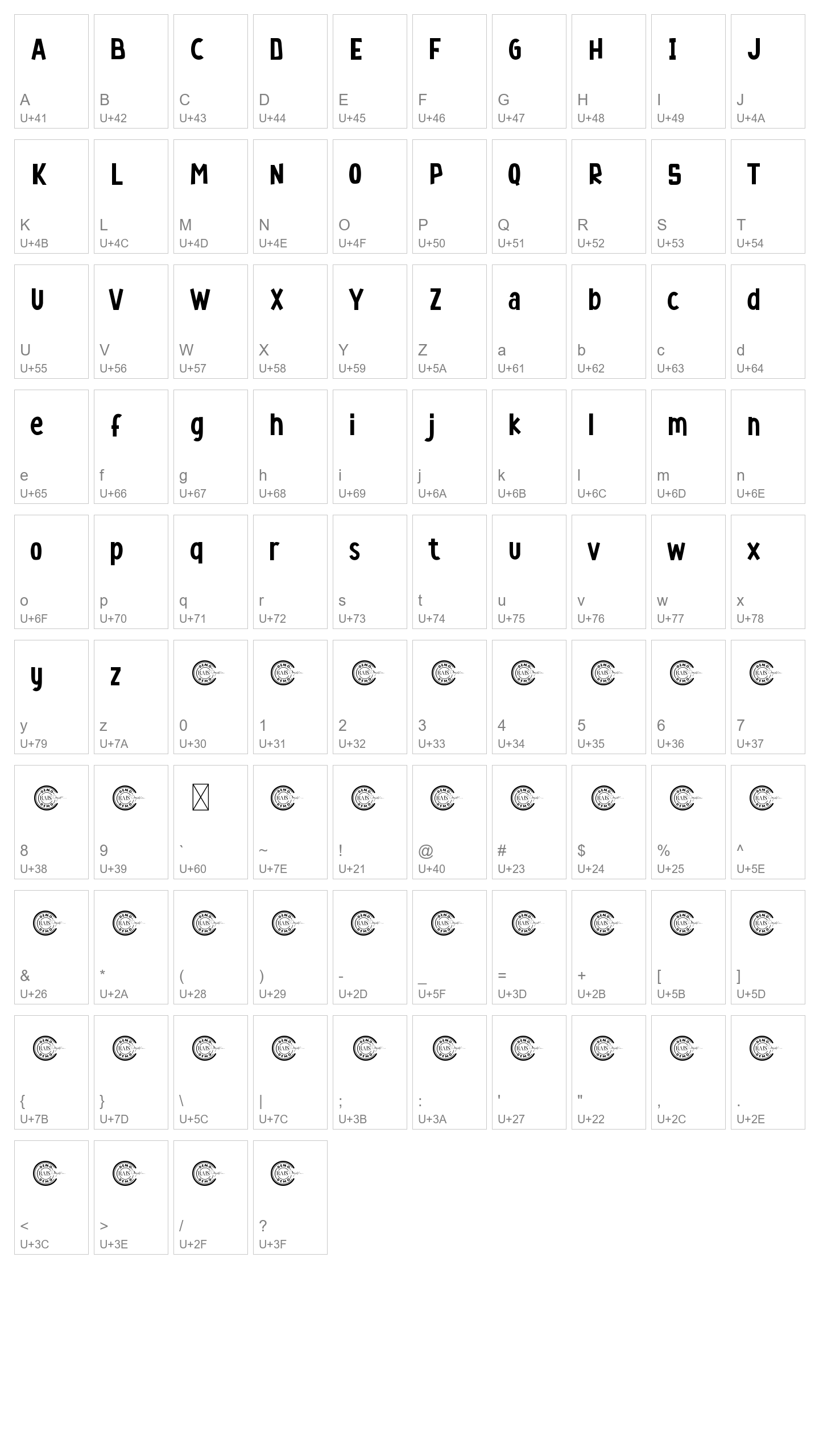 Character Map Image