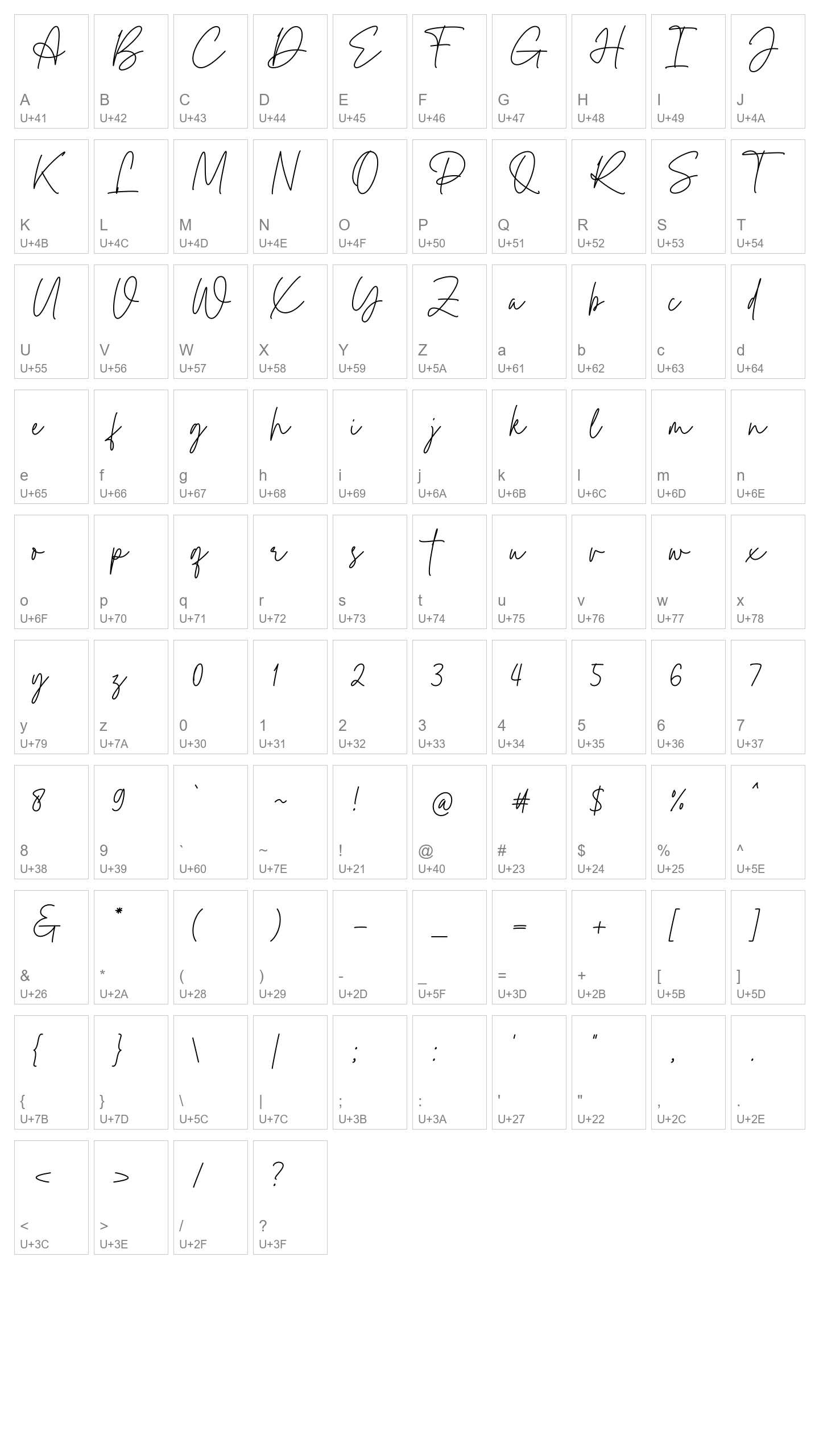 Character Map Image
