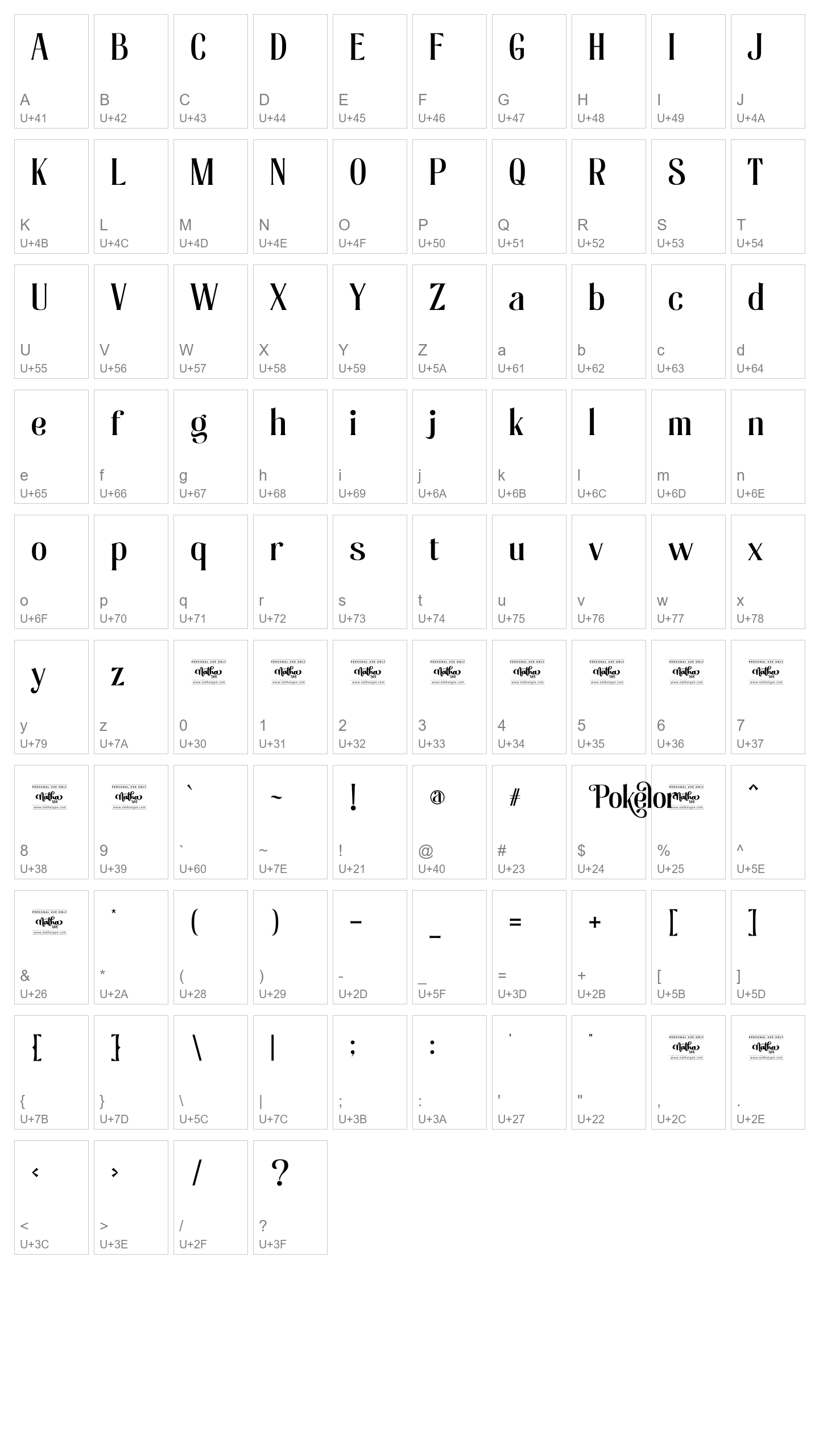 Character Map Image