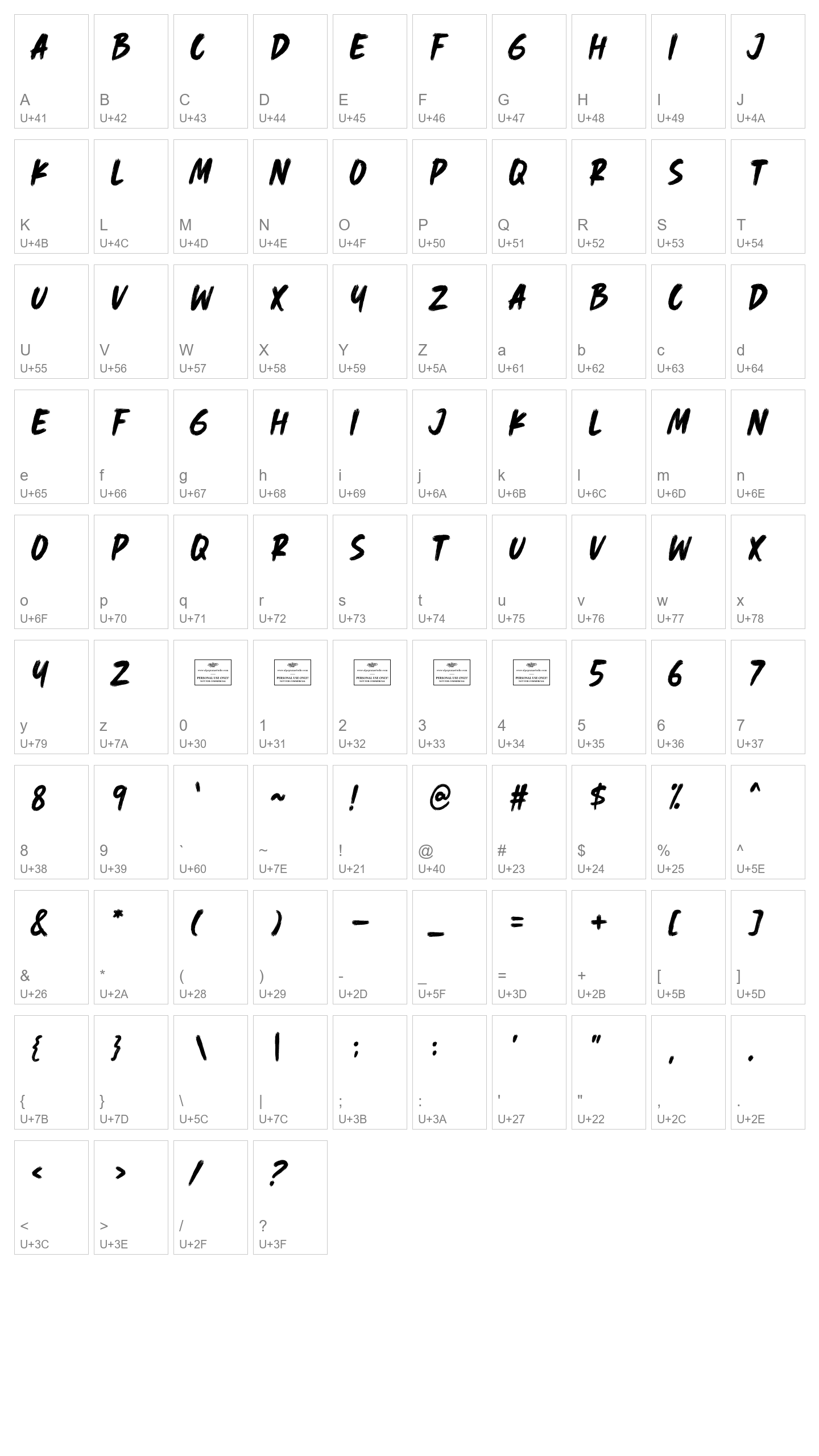 Character Map Image