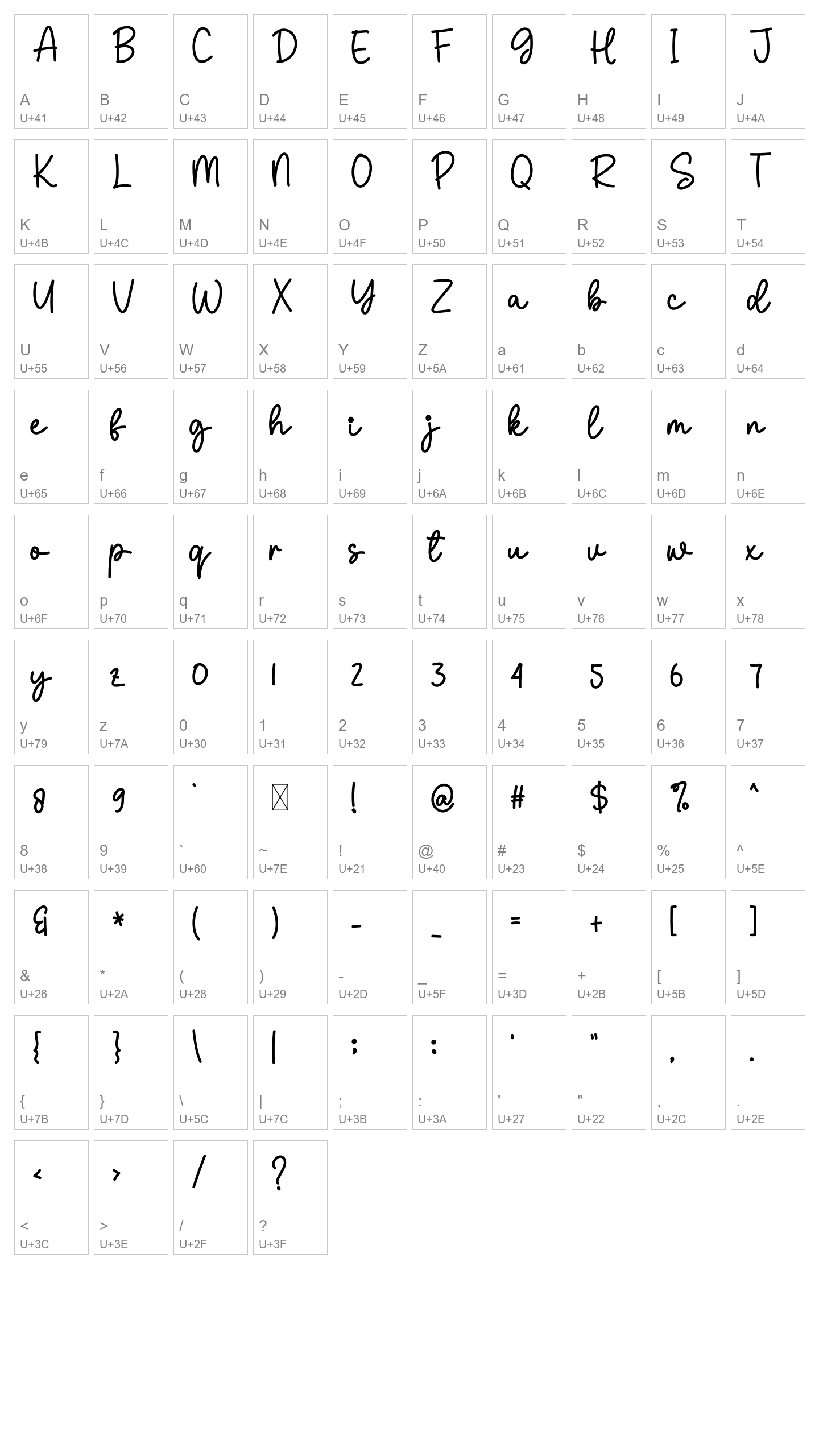 Character Map Image