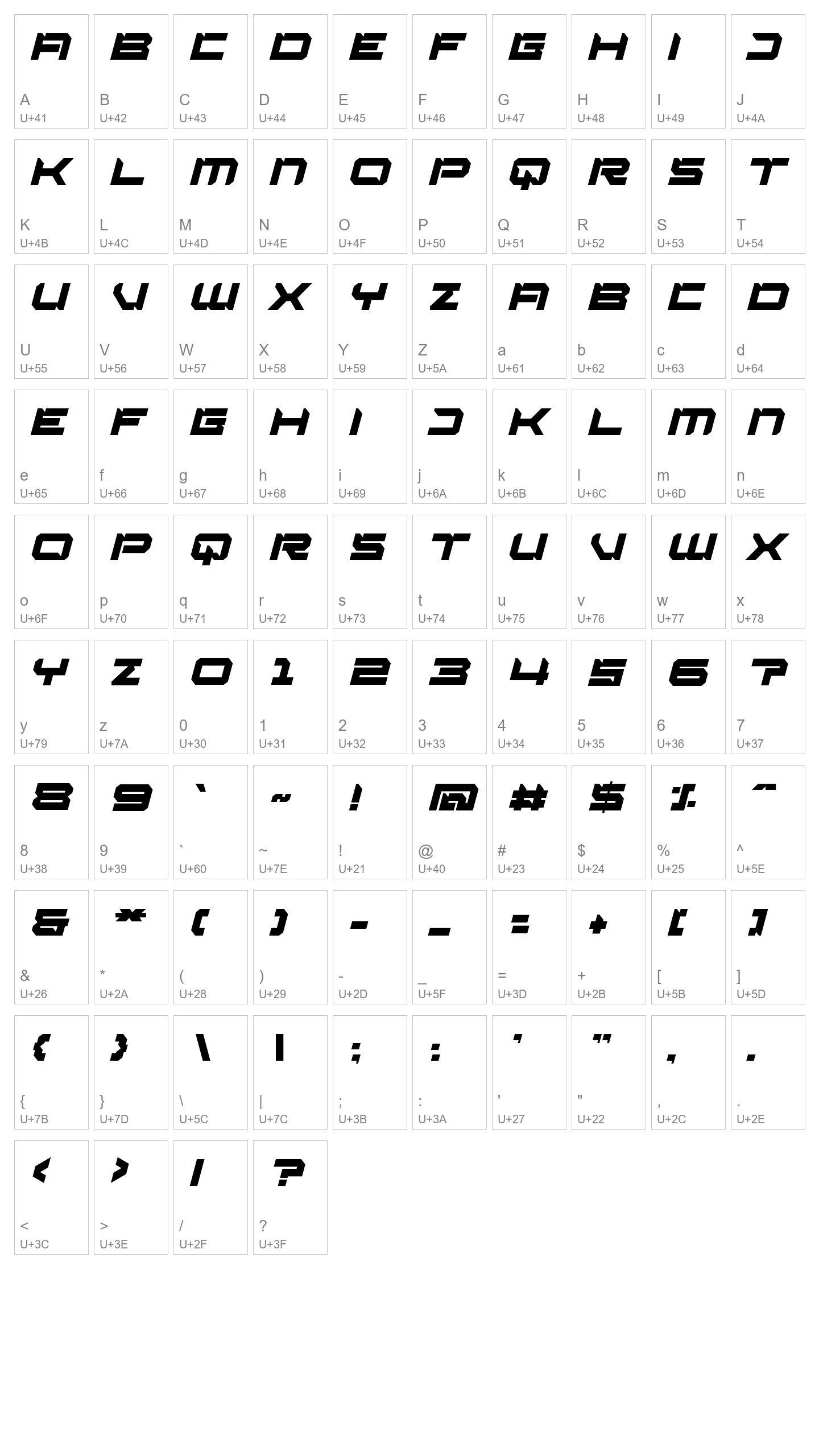 Character Map Image
