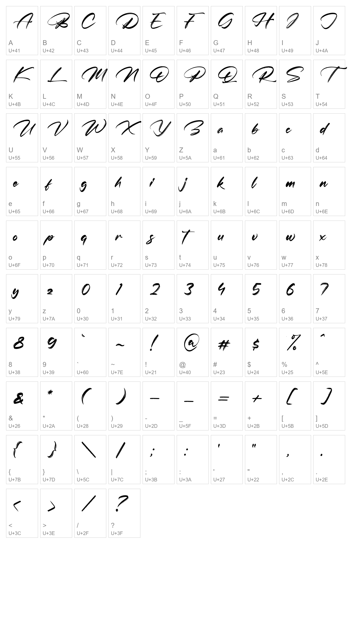 Character Map Image