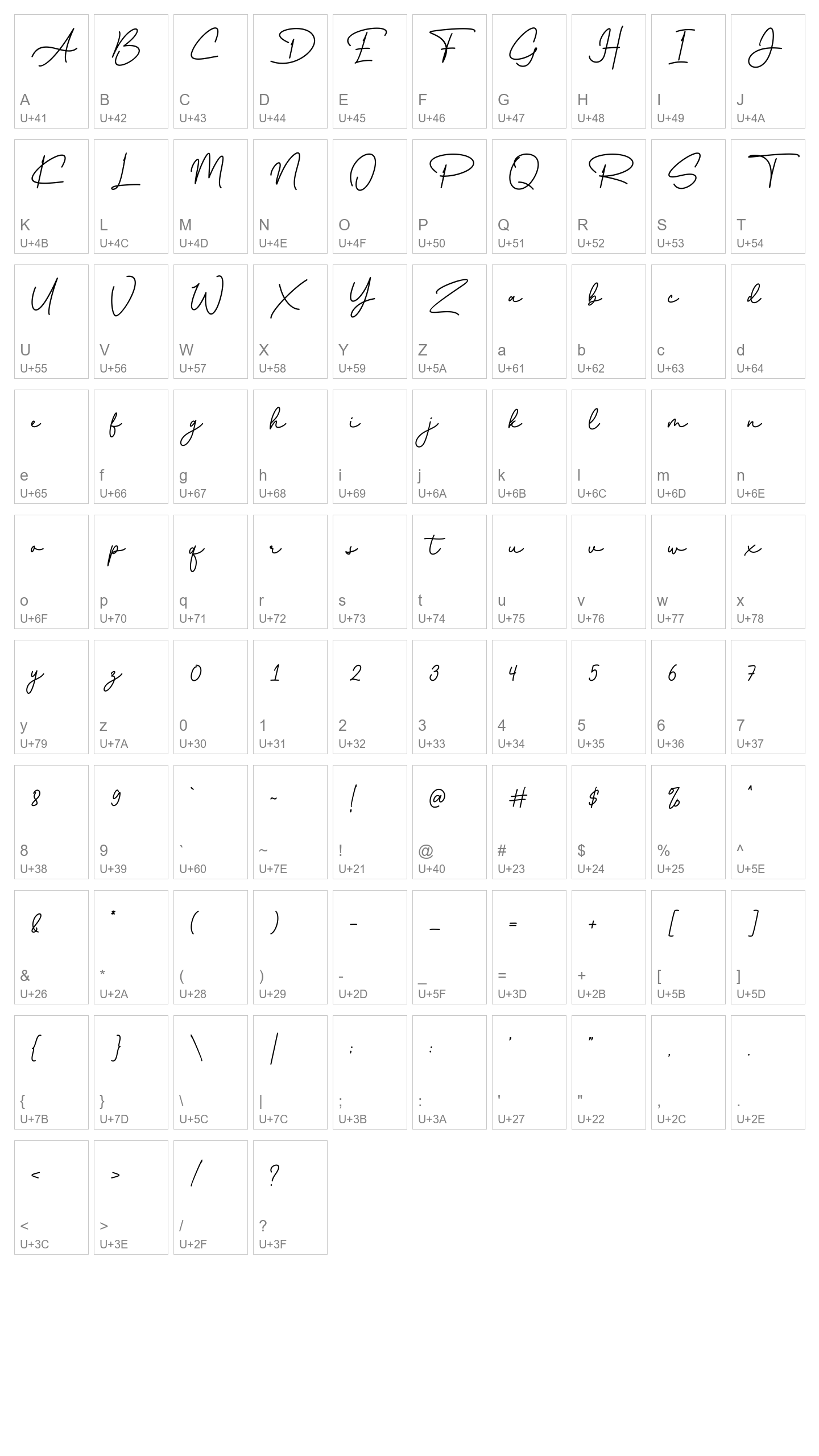 Character Map Image