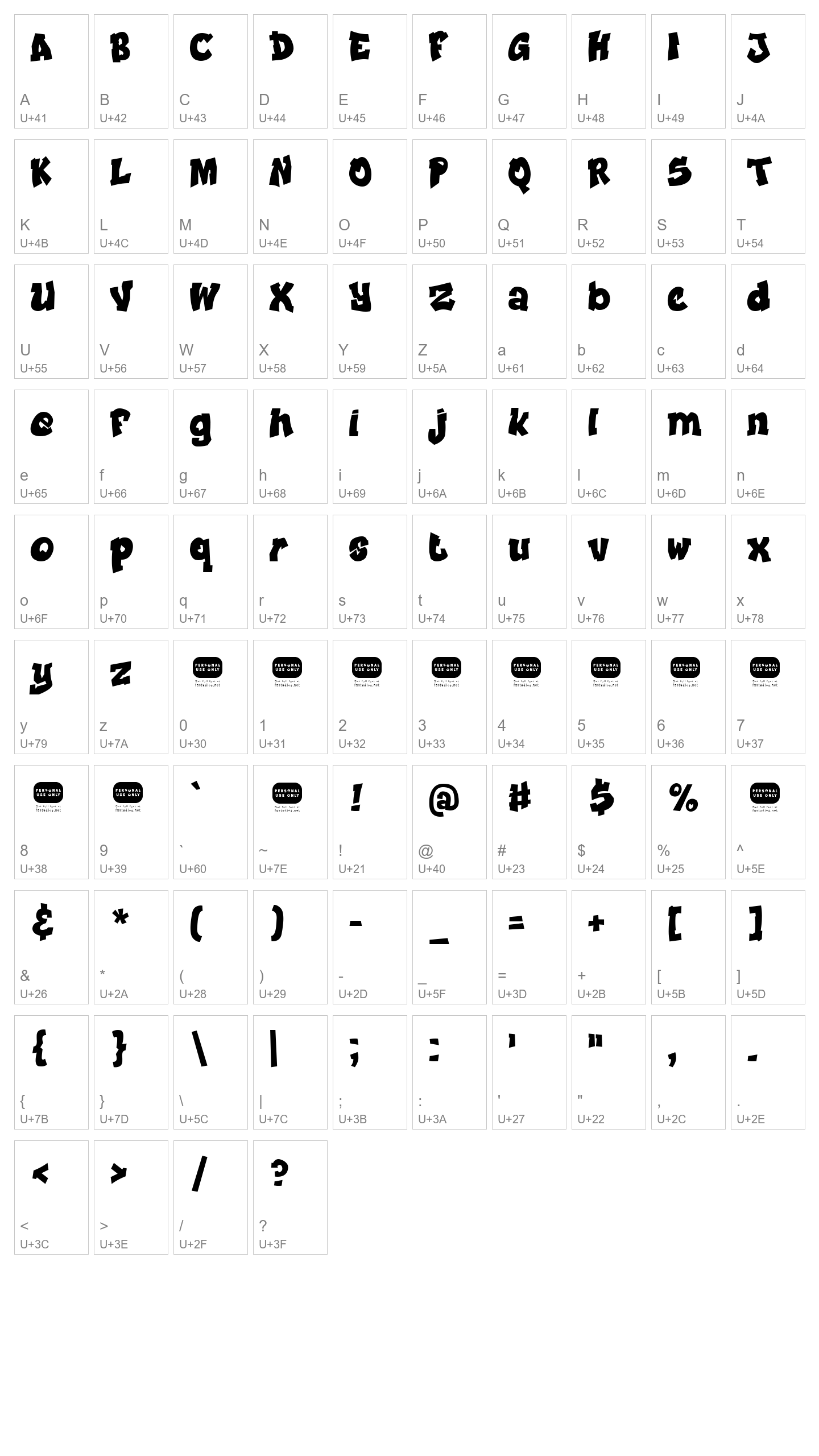 Character Map Image