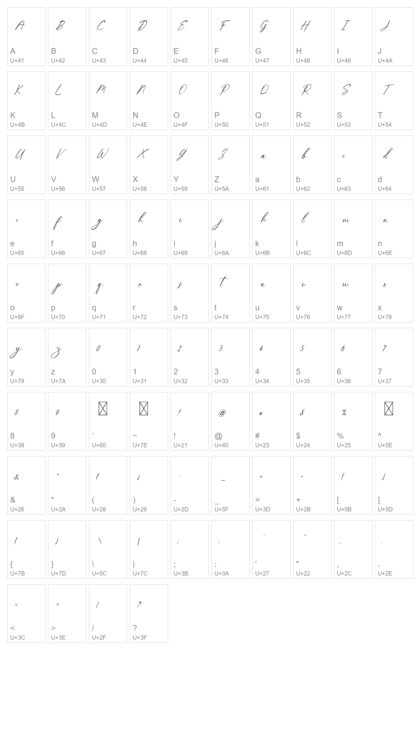 Character Map Image