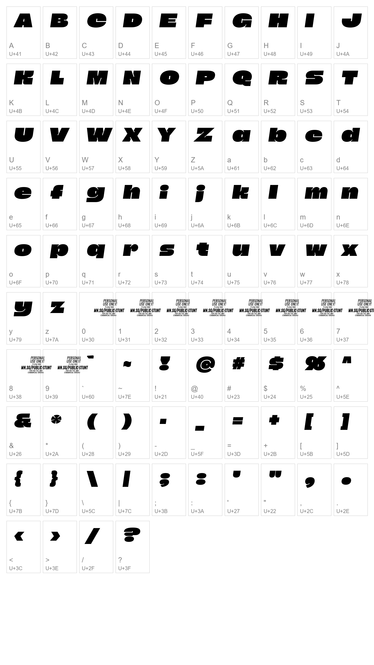 Character Map Image