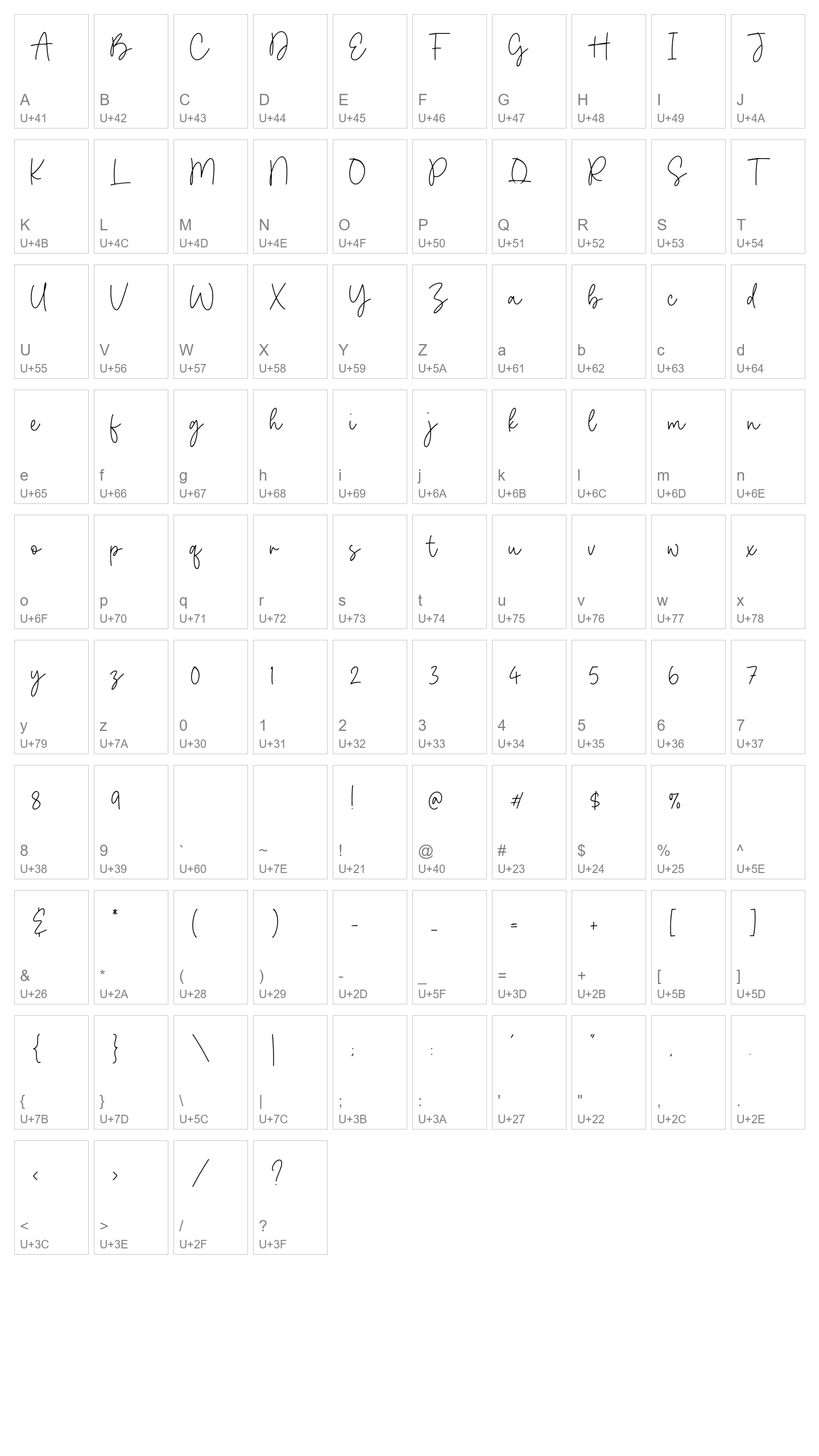 Character Map Image