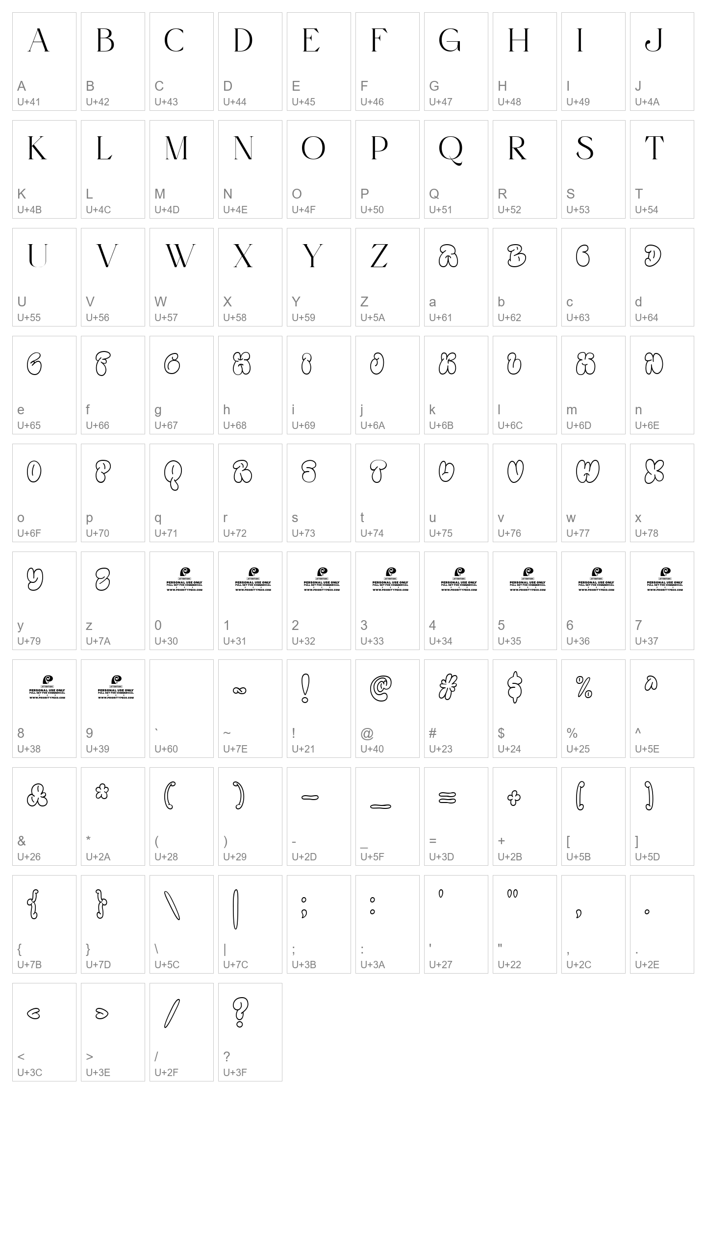 Character Map Image