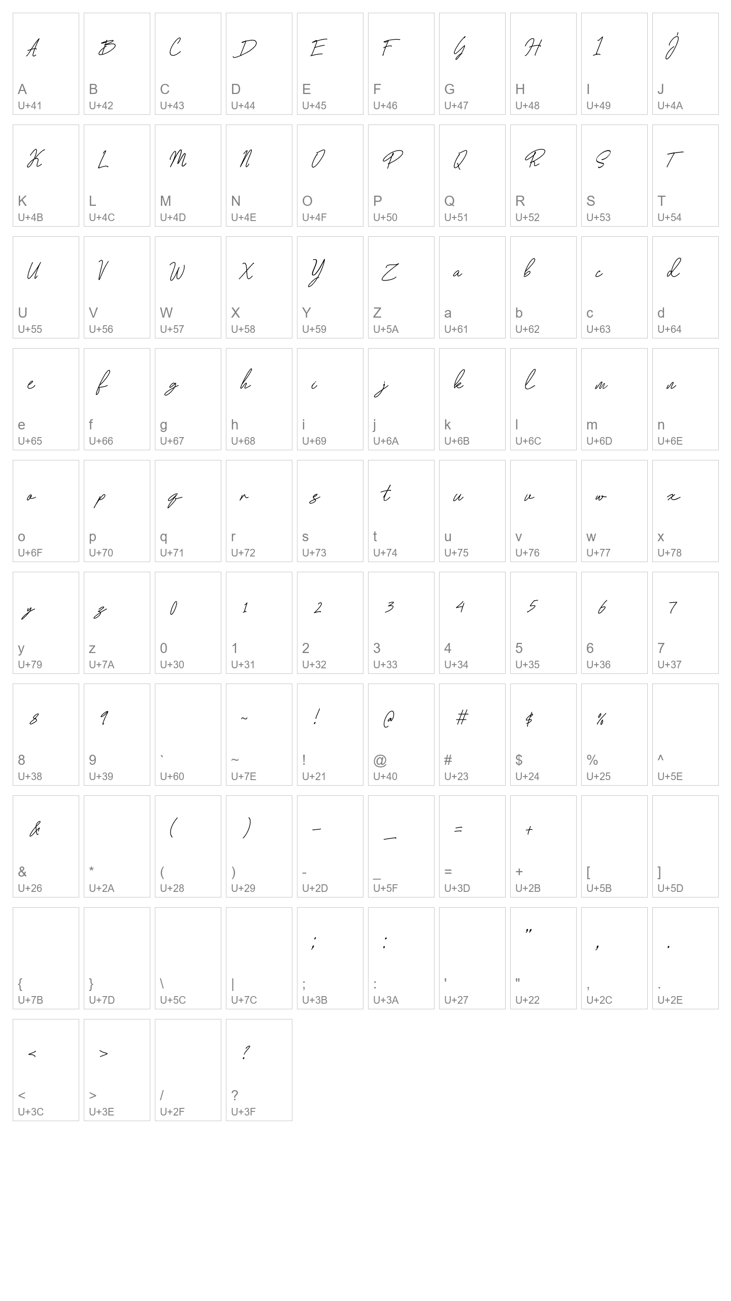 Character Map Image