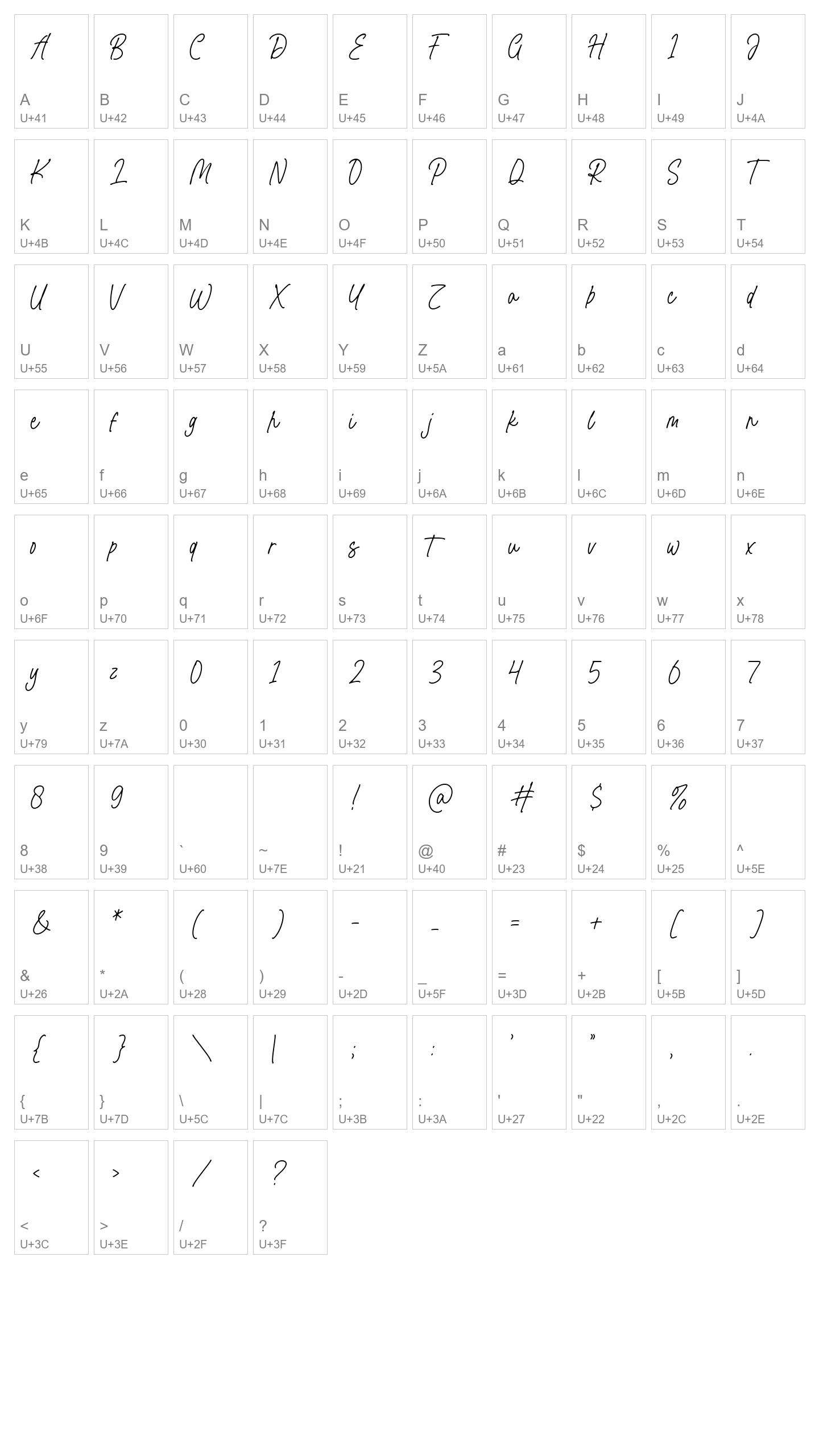 Character Map Image