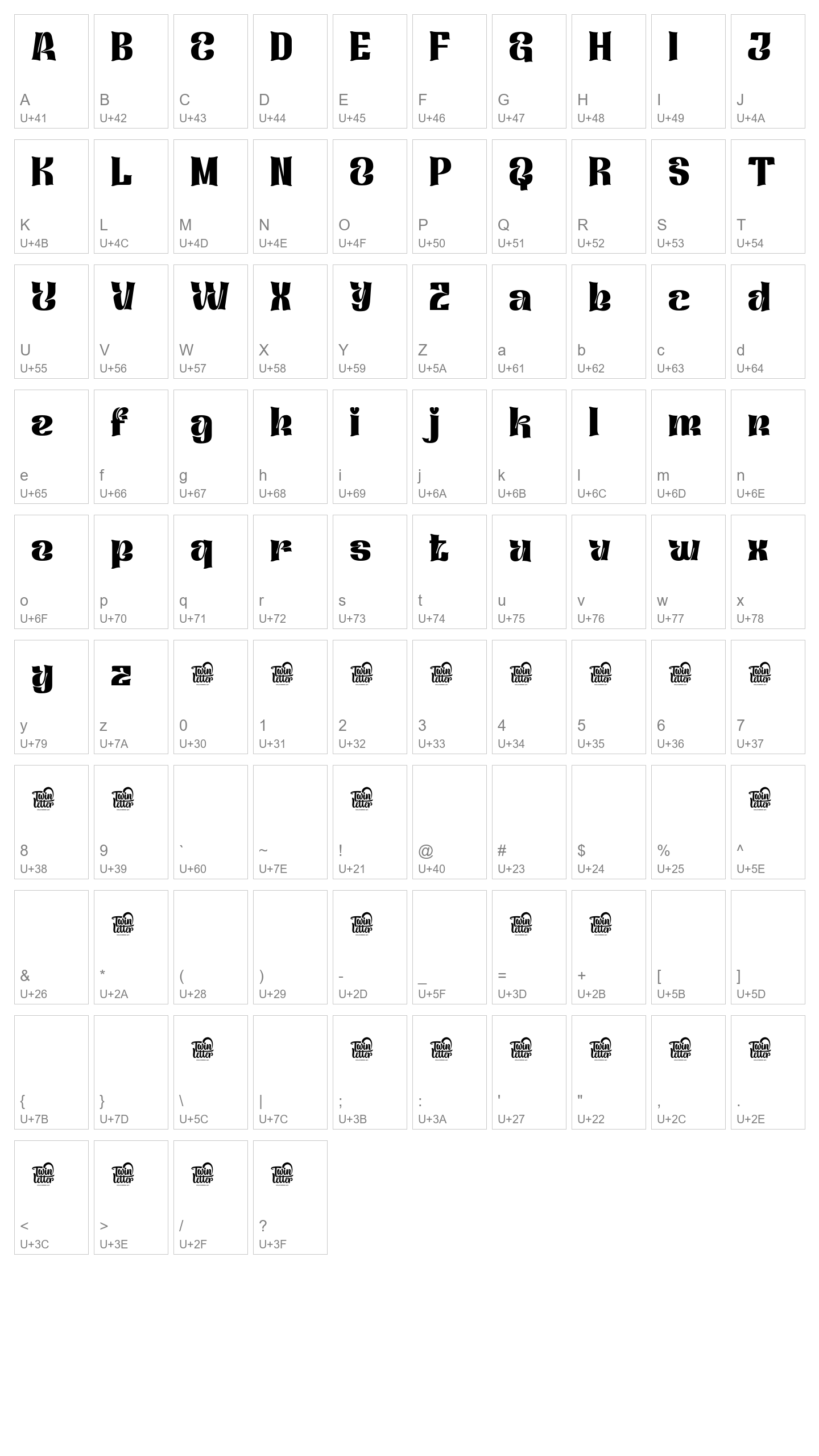 Character Map Image