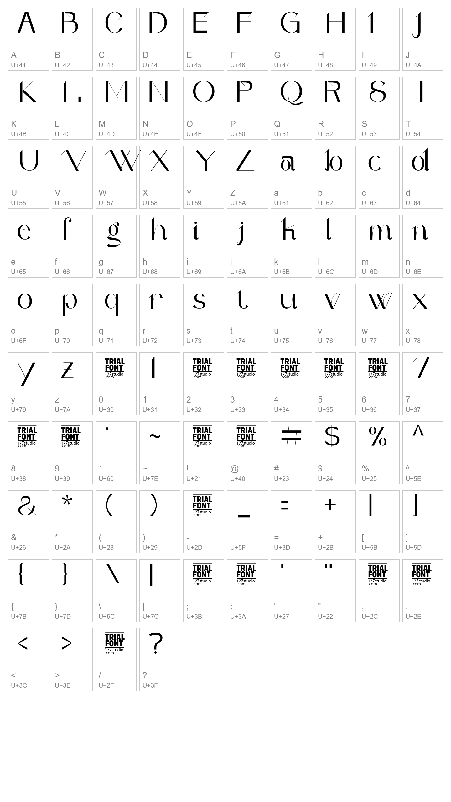 Character Map Image
