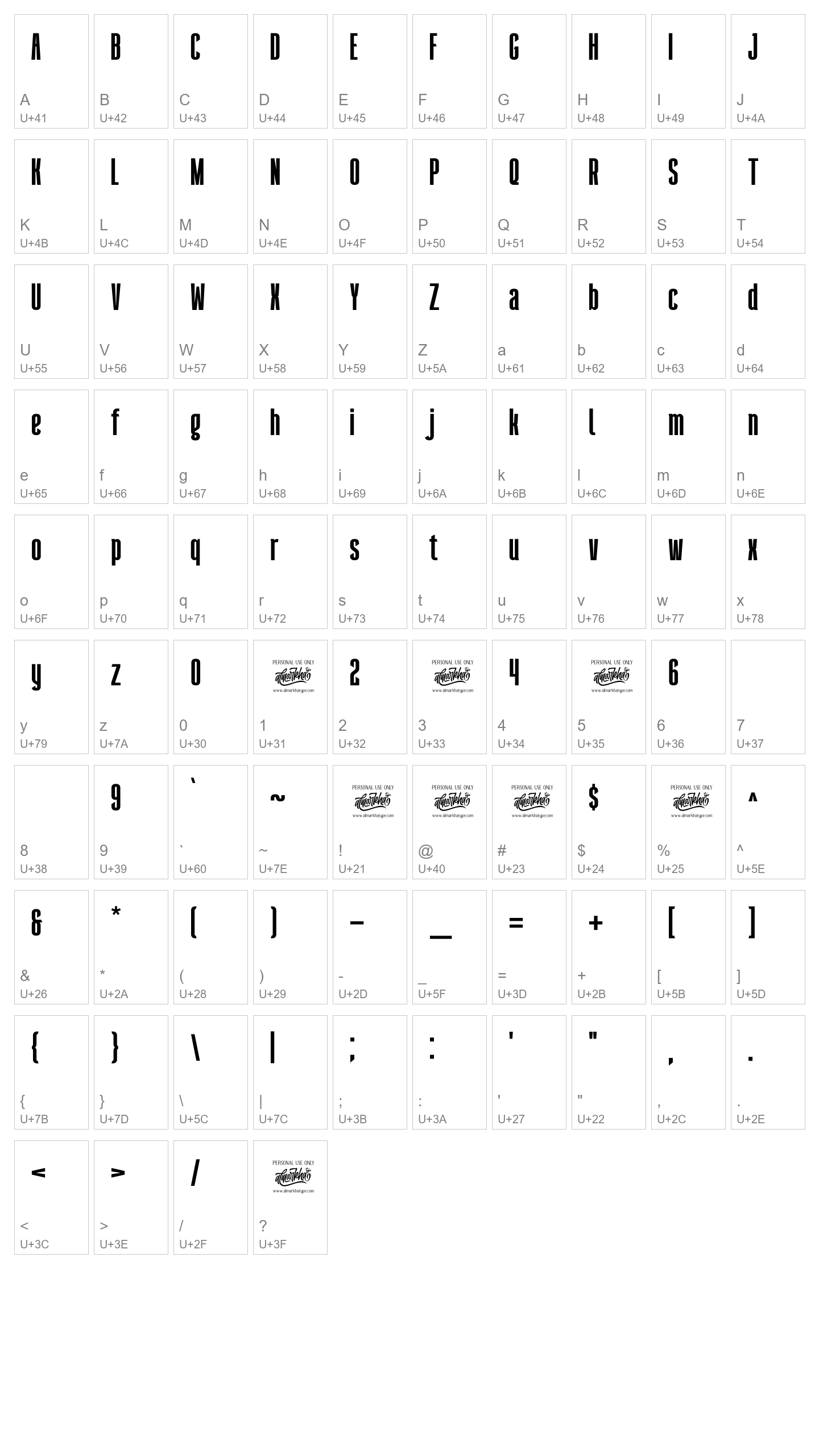 Character Map Image