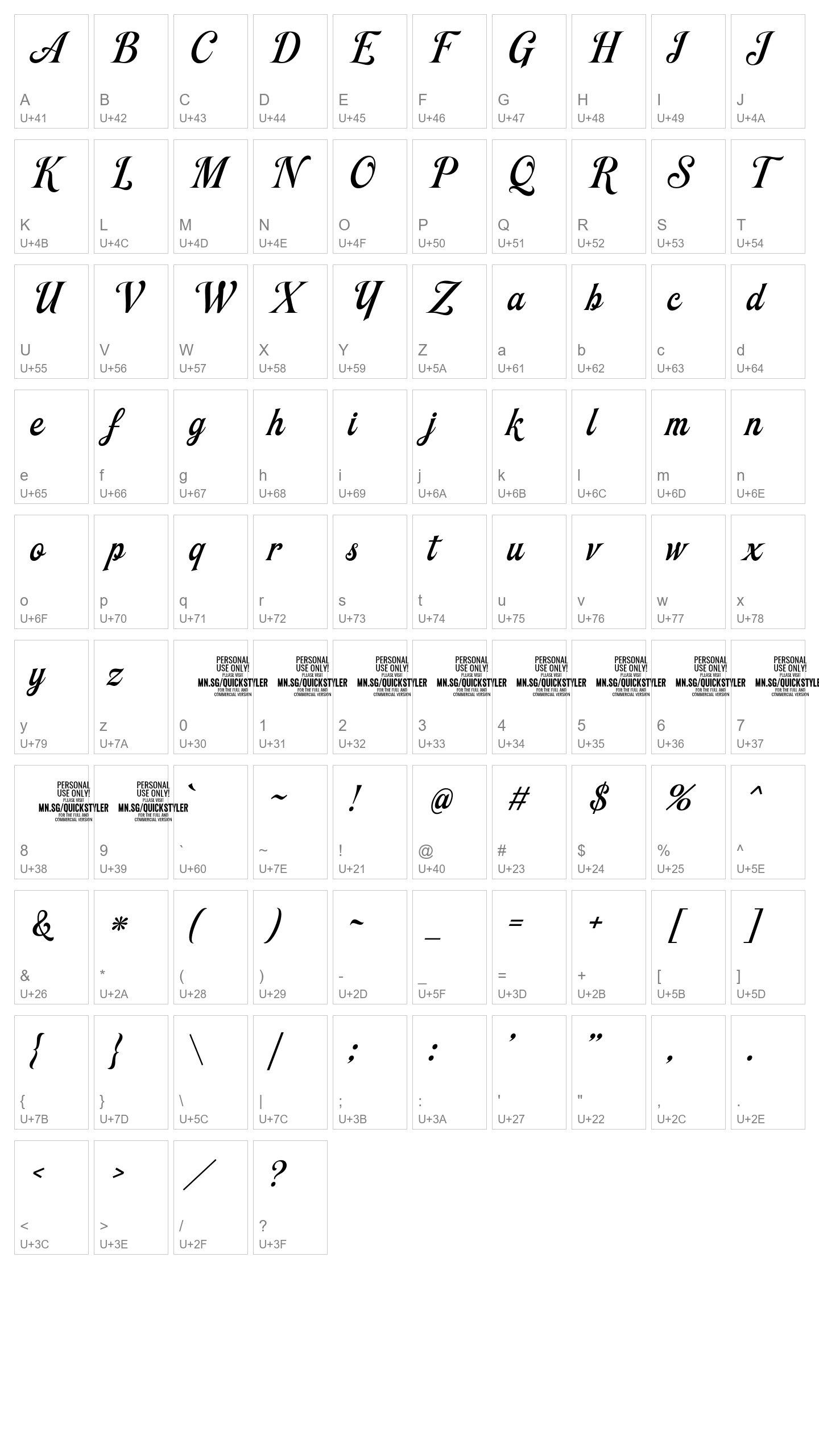 Character Map Image