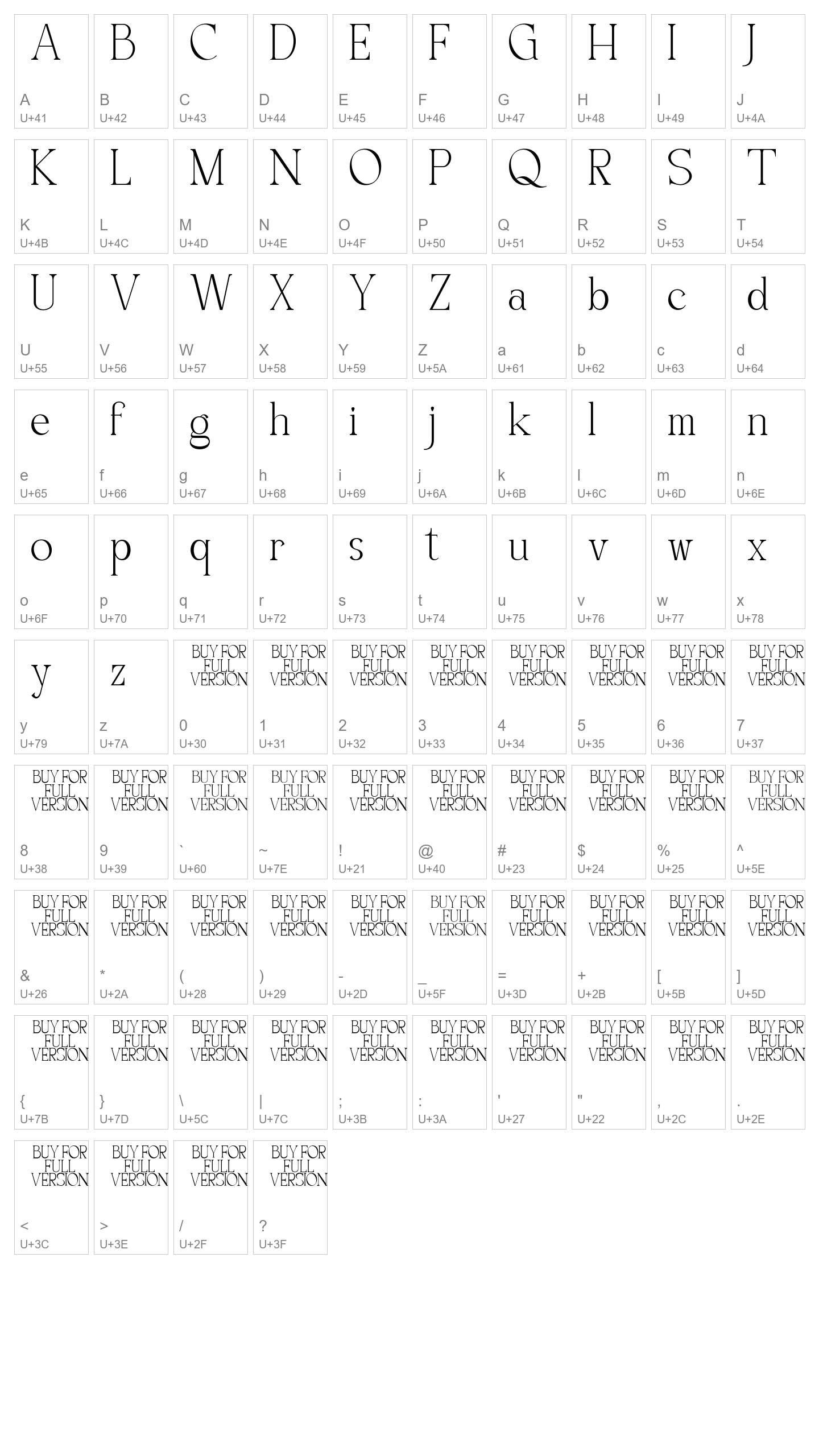 Character Map Image