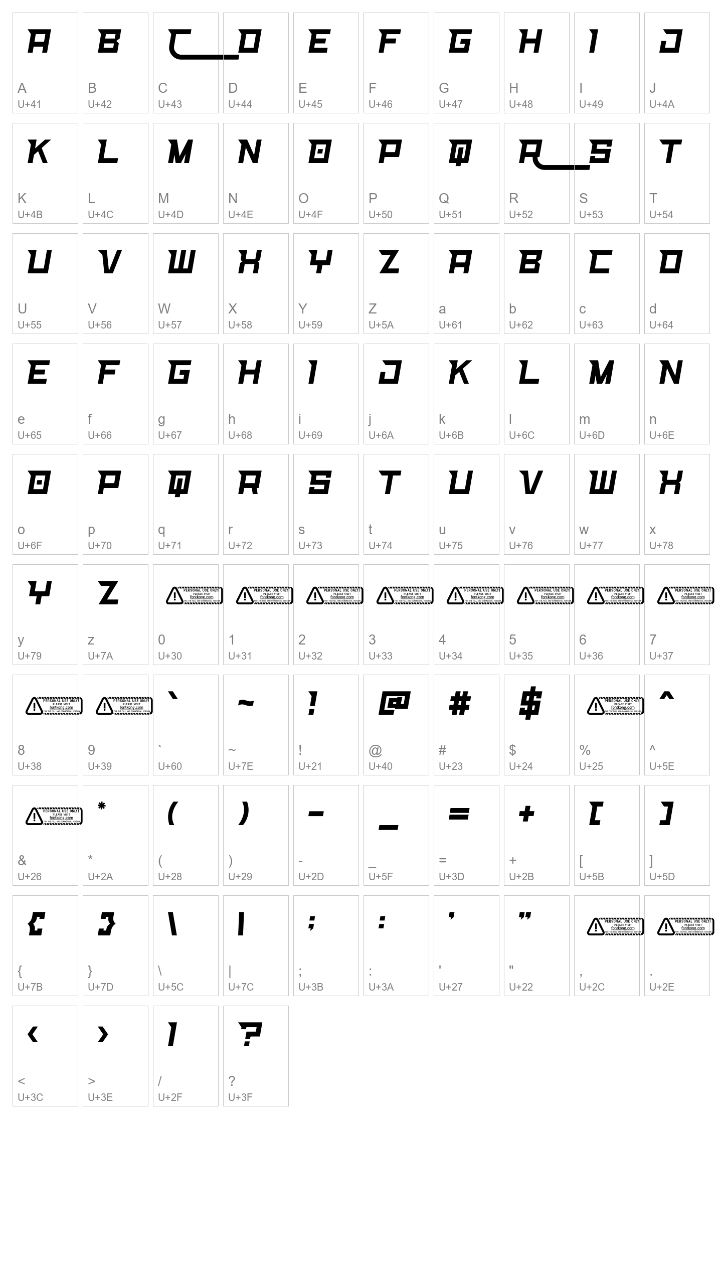 Character Map Image
