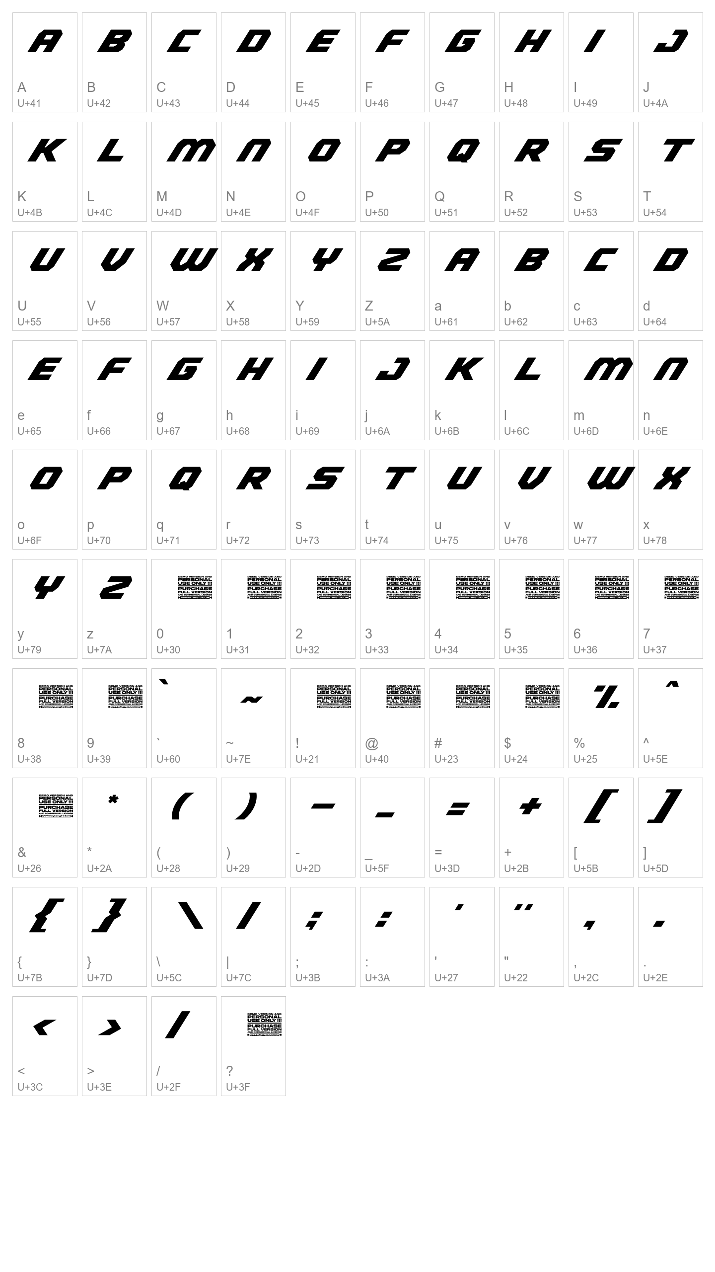 Character Map Image