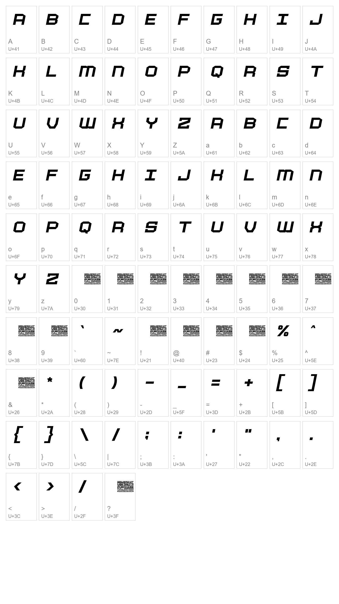 Character Map Image