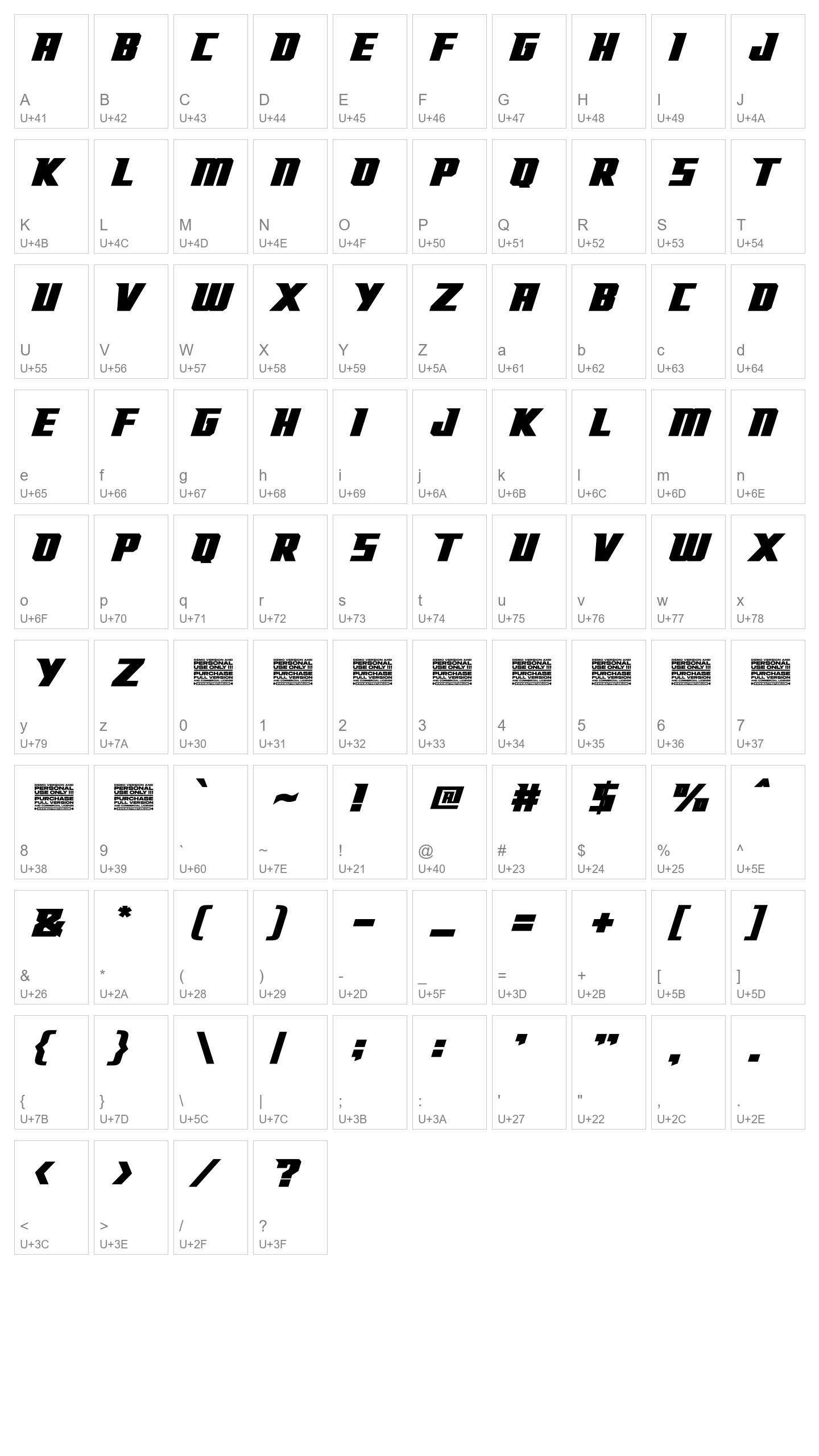 Character Map Image