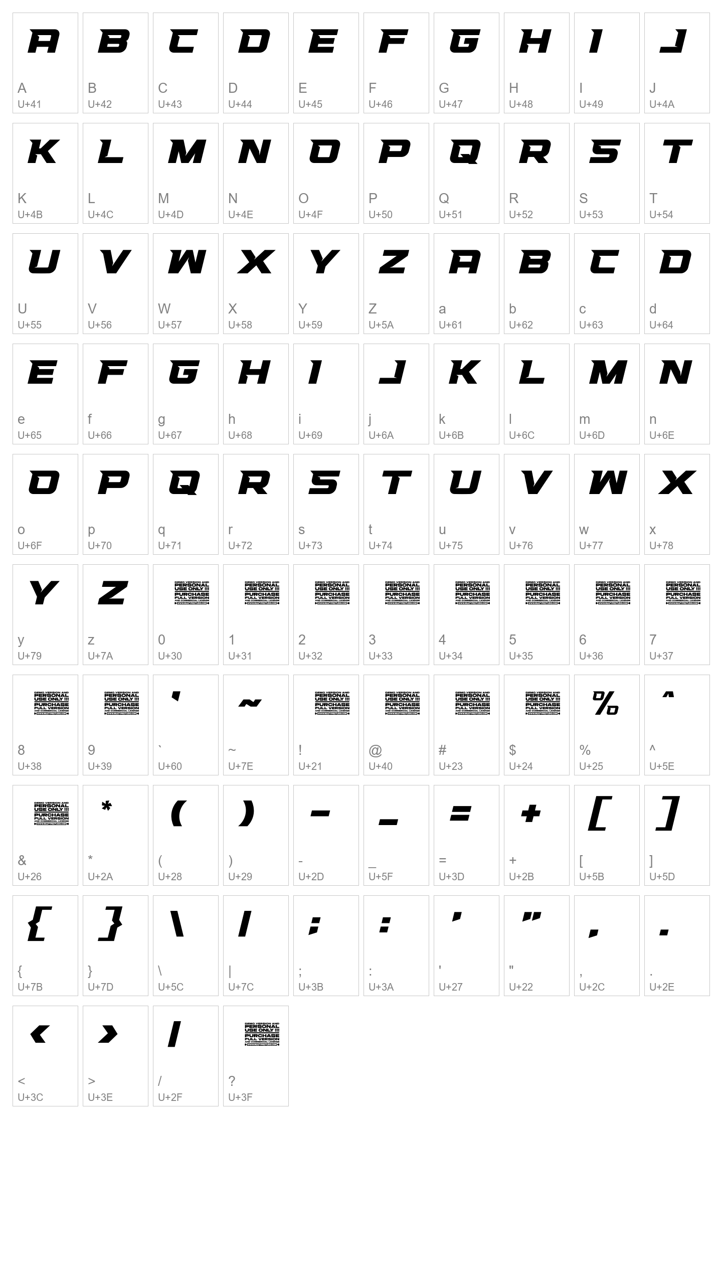 Character Map Image